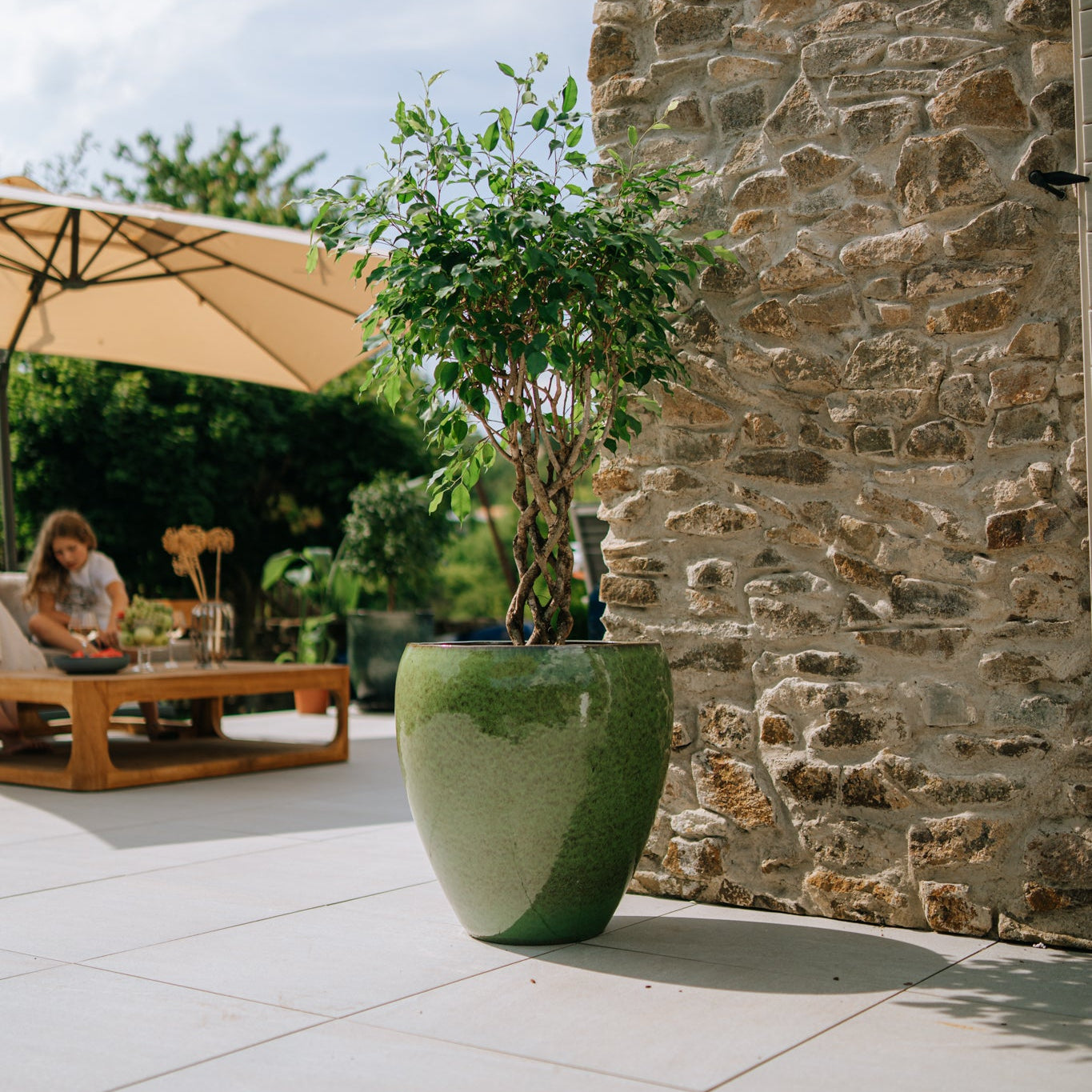 Keramický květináč LAFONTAINE - Tropická zelená