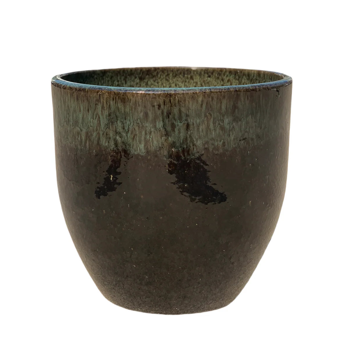 Keramik-Pflanzkübel LANCELOT - Schwarz-Grün