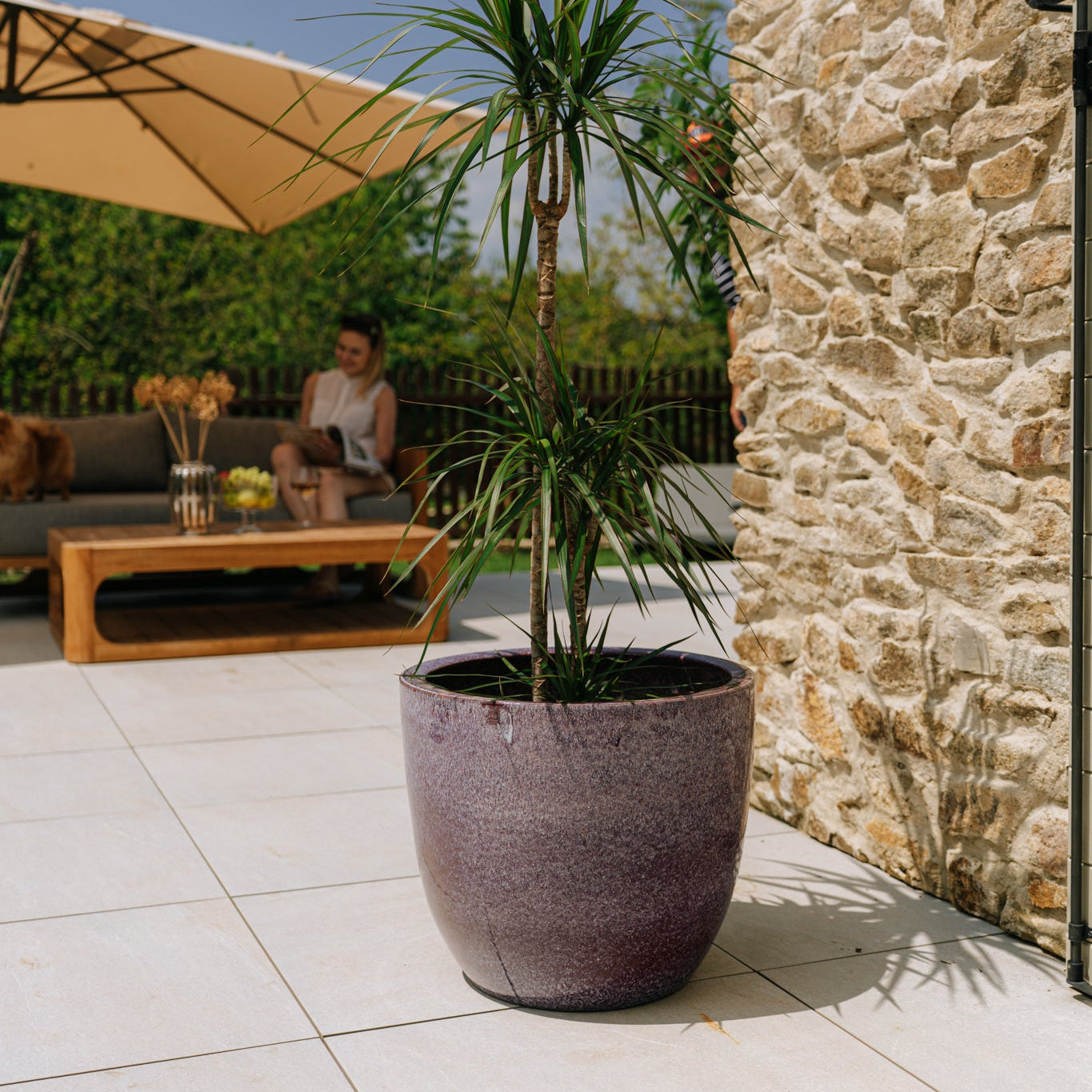 LANCELOT Fialový Terrakotta-Topf – Provencelia, für Garten und Terrasse