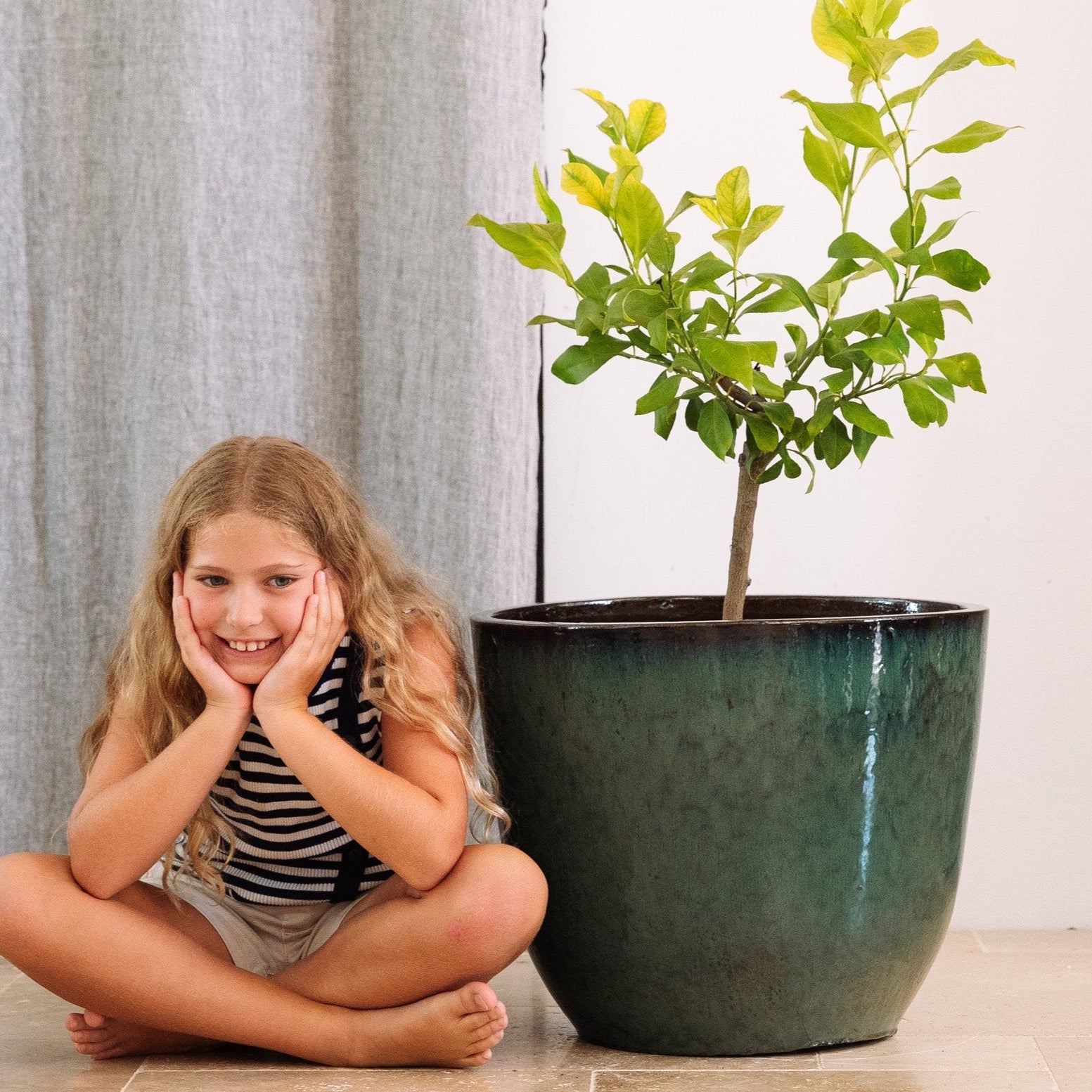 Keramik-Blumentopf LANCELOT – Jade