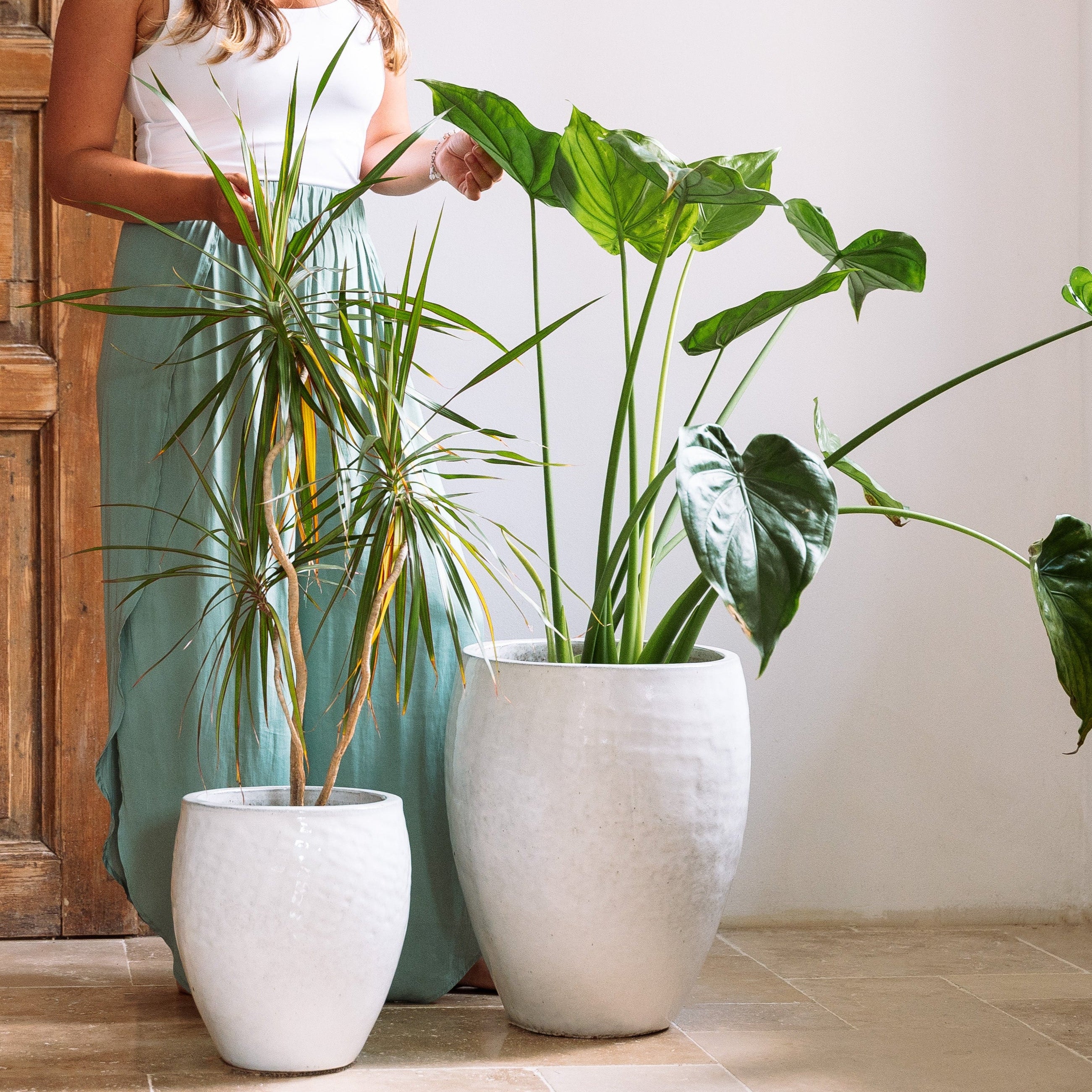 Keramický květináč Poseidon - Bílá