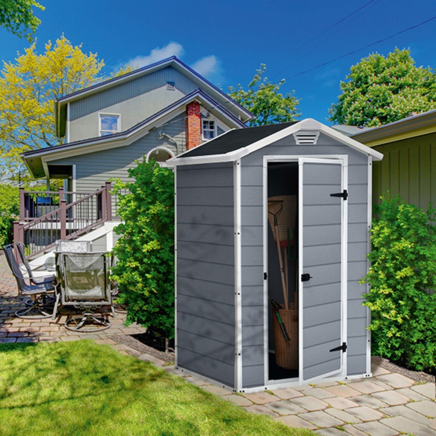 Abri de jardin MANOR 4x3 Gris