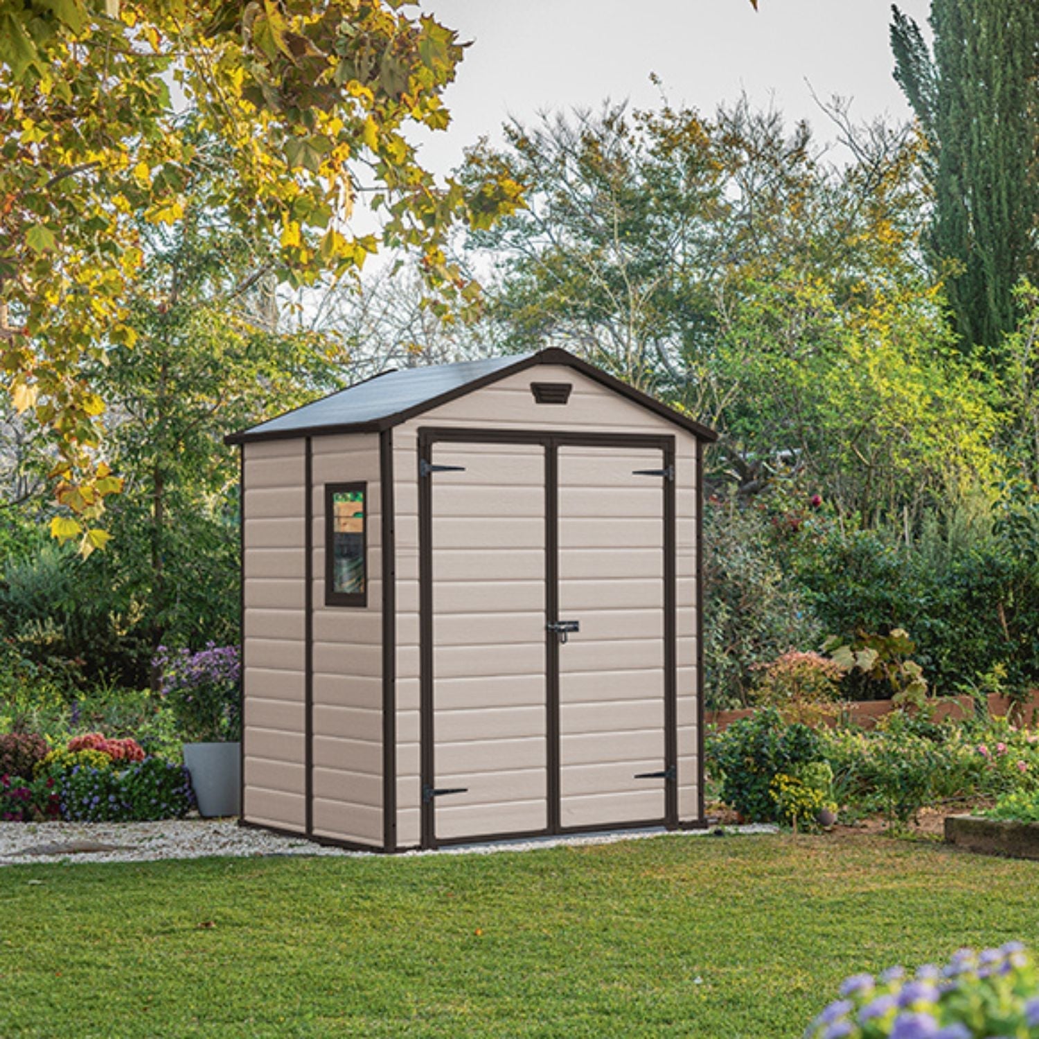 Abri de jardin MANOR 6x5 DD Beige