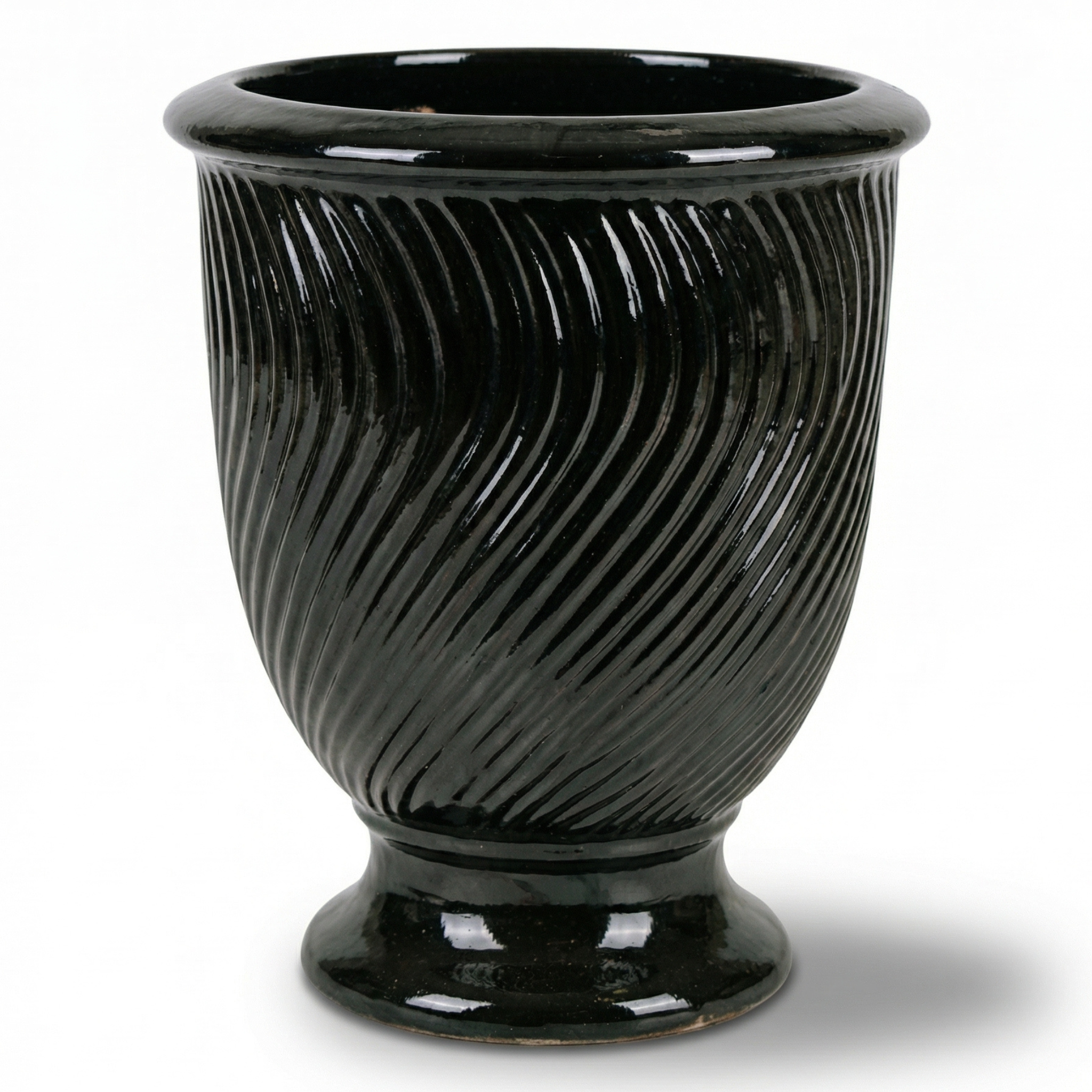 Keramischer Blumentopf MORGANE Schwarz – Provencelia, handgefertigt, frostbeständig