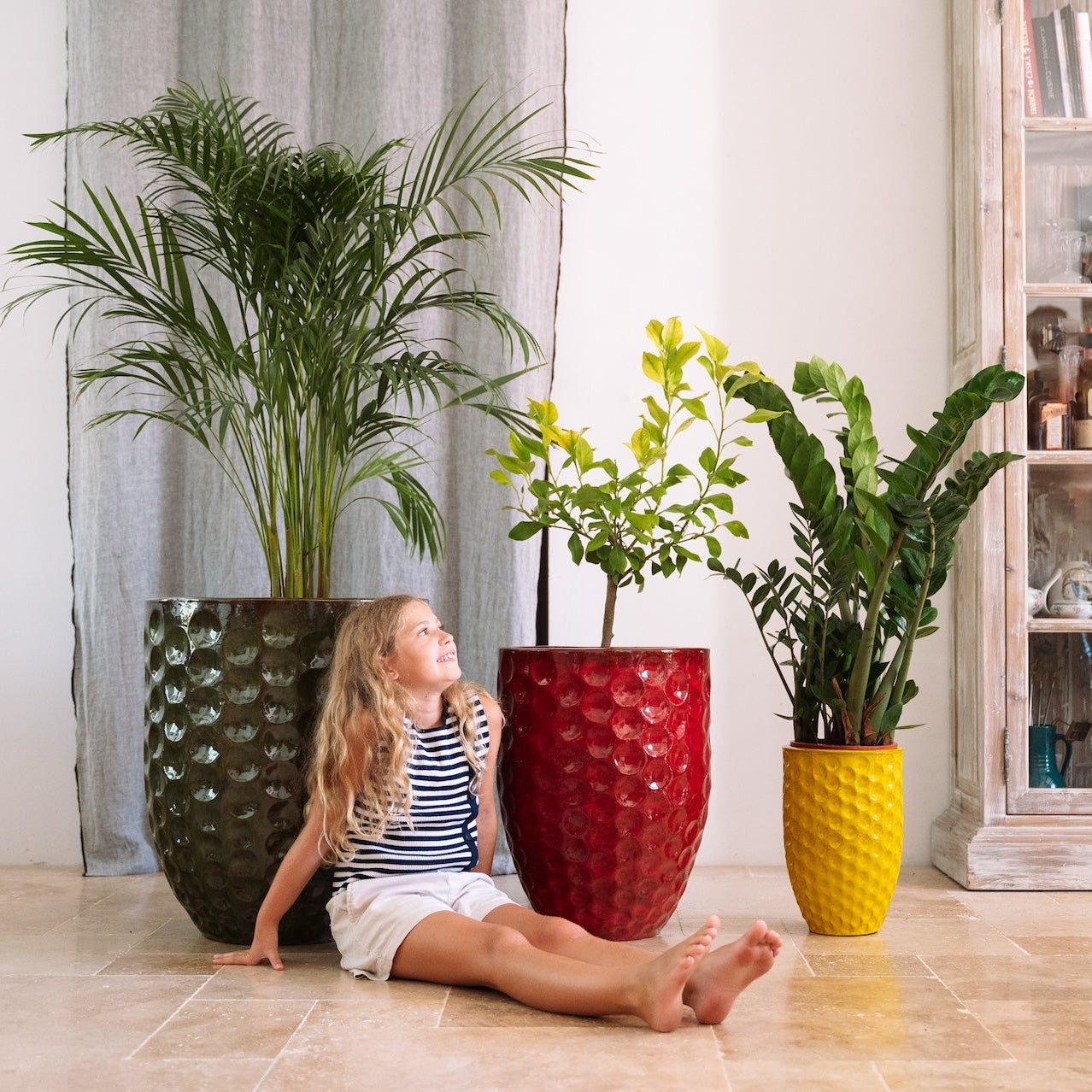 MEROVEE Tropenrot Keramik-Topf – Provencelia, für Garten und Terrasse