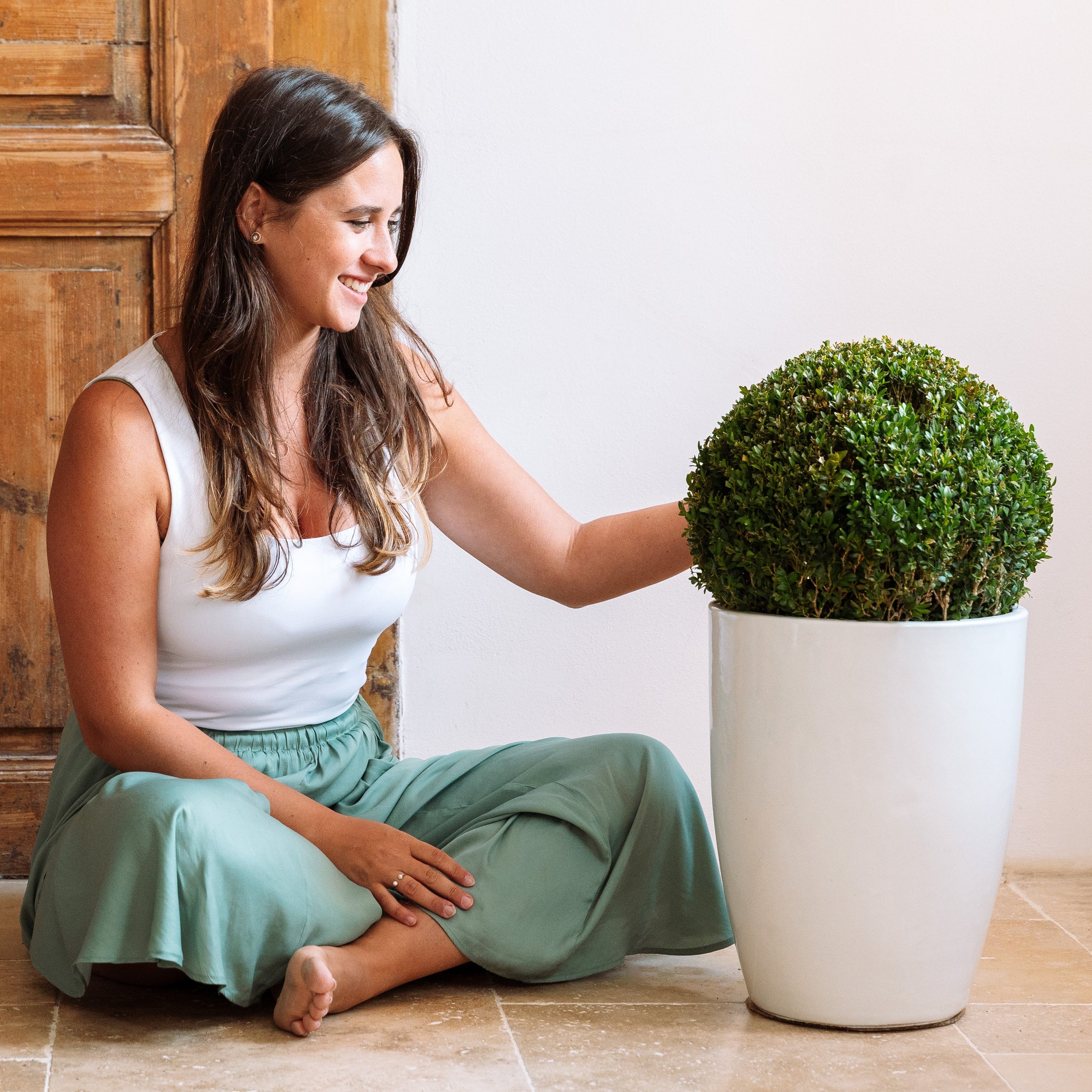 XXL Keramik-Blumentopf PLATON - Weiß