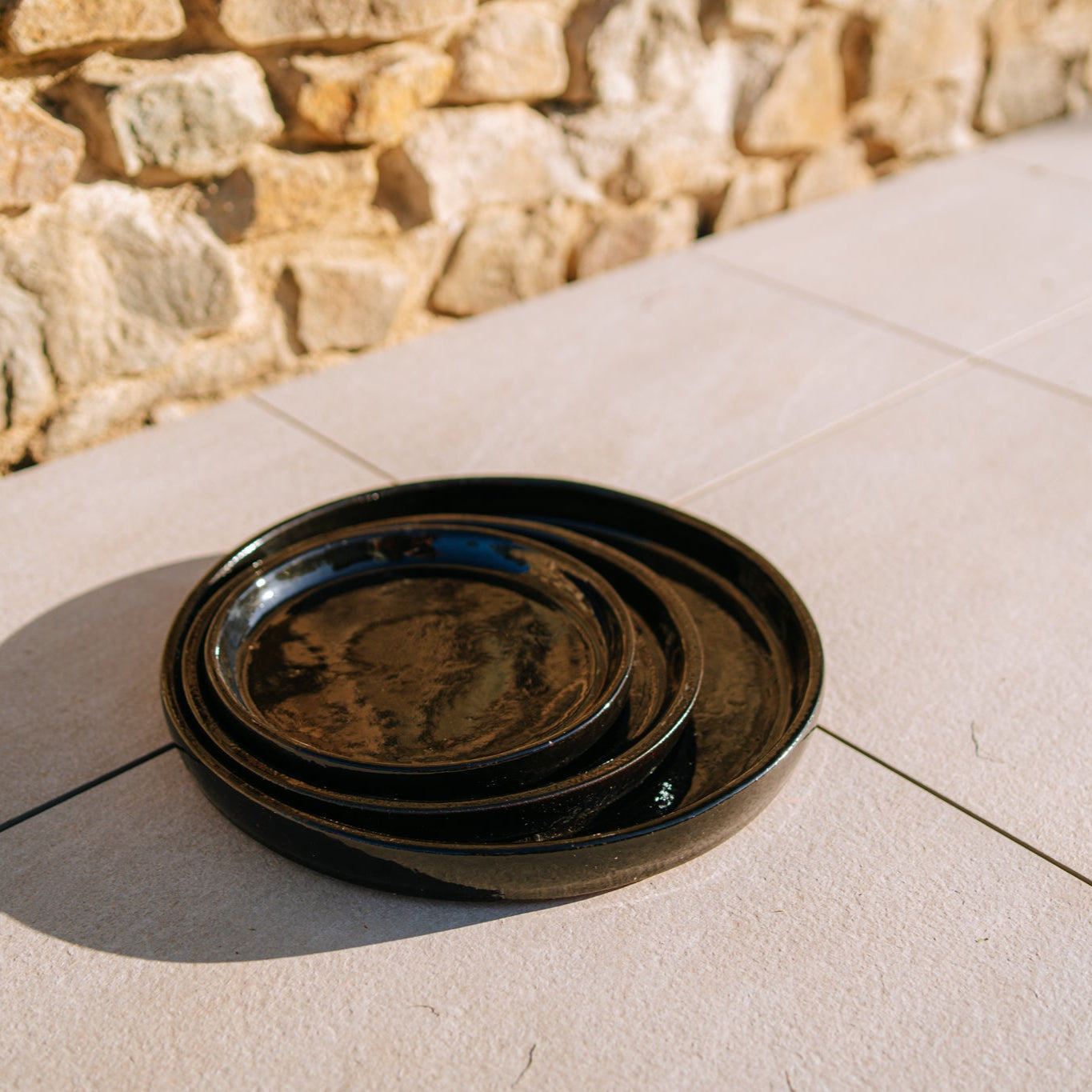 Untersetzer für Blumentopf – Schwarz