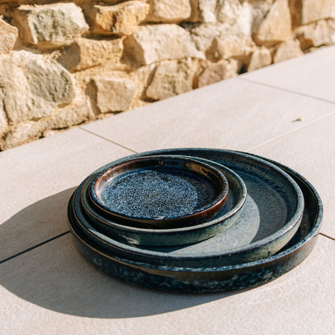 Podmiska pod květináč - Ledově modrá