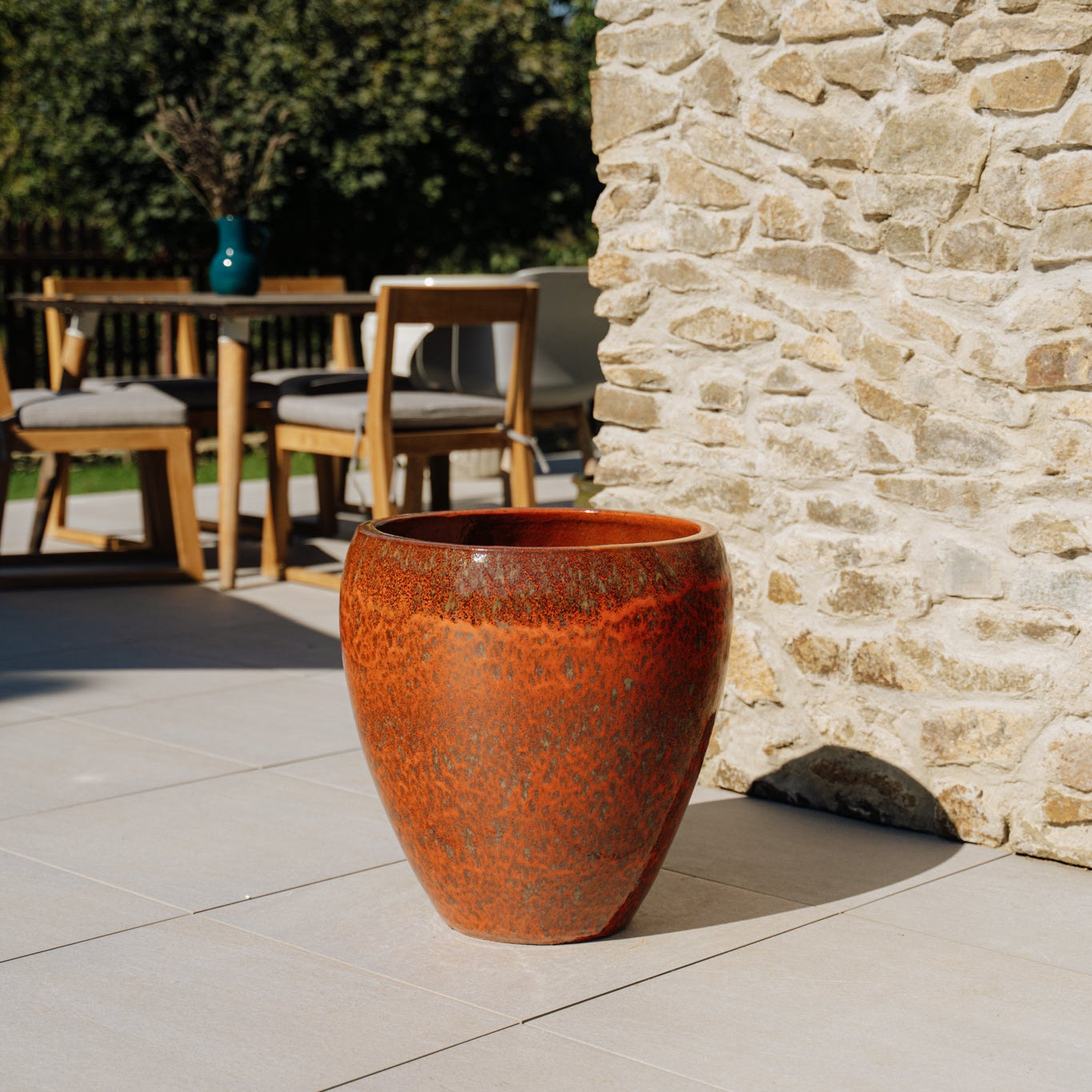 Keramický květináč LAFONTAINE - Podzimní Oranžová - Provencelia.cz