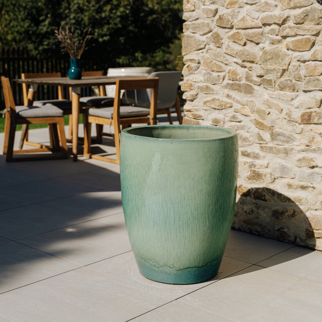 XXL Keramik-Blumentopf PLATON - Türkis