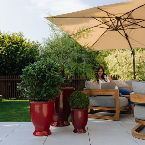 Keramik-Blumentopf ARTHUR - Tropenrot