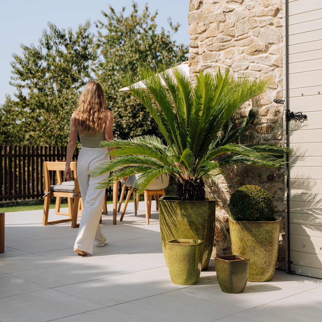 VAUBAN Herbstgrün Terrakotta-Topf – Provencelia, für Garten und Terrasse