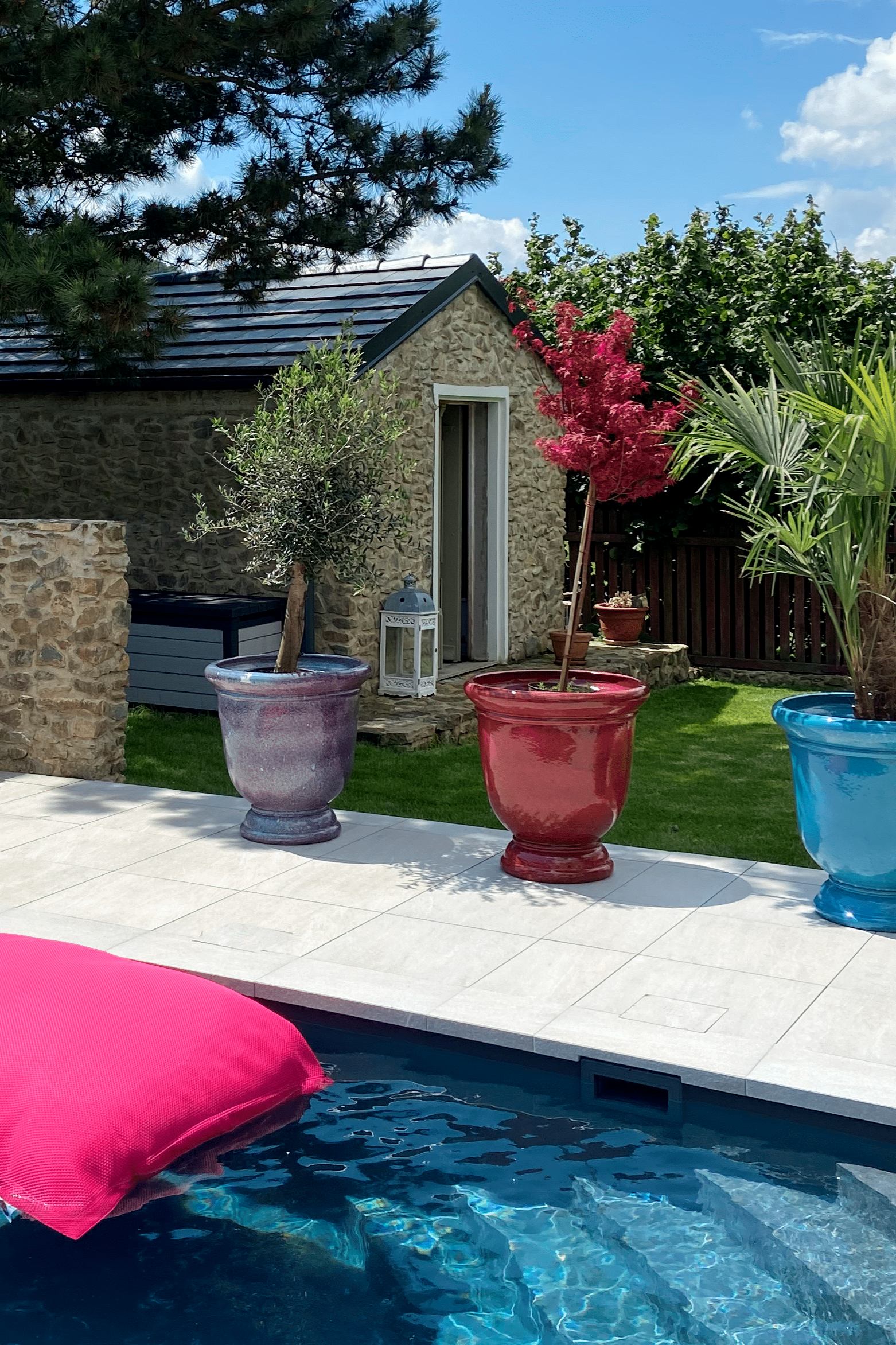 XXL Keramik-Pflanzkübel TITAN - Herbstlila