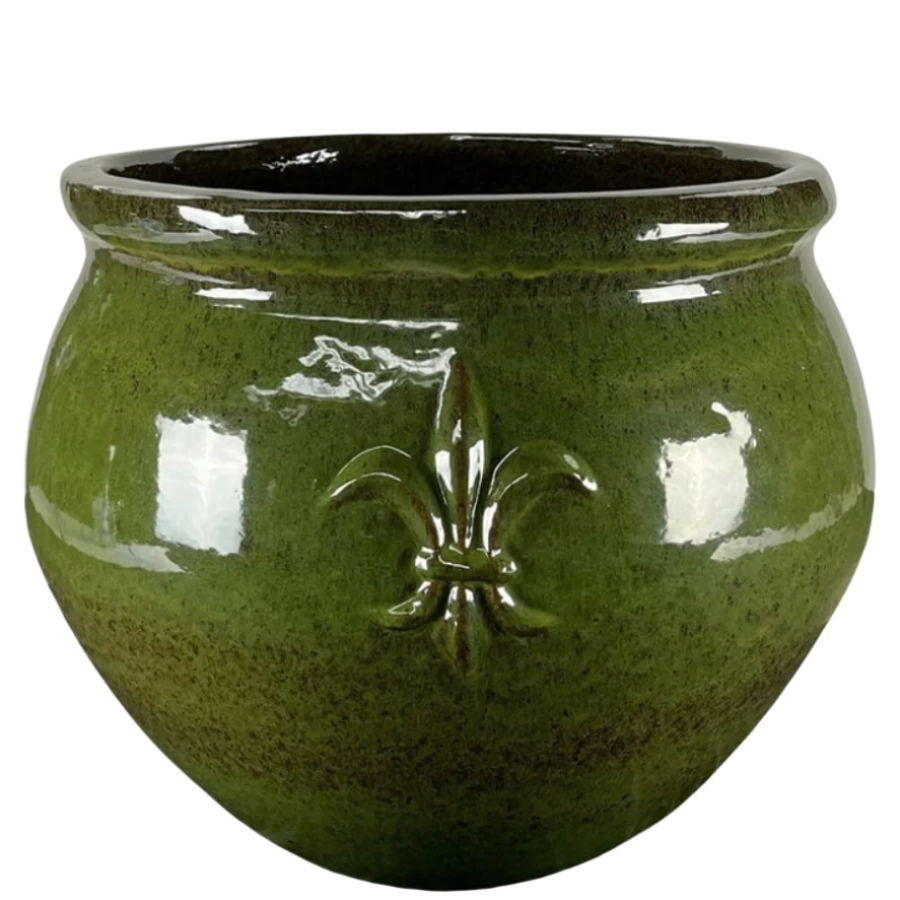 XXL Keramik-Blumentopf CLOVIS - Tropengrün