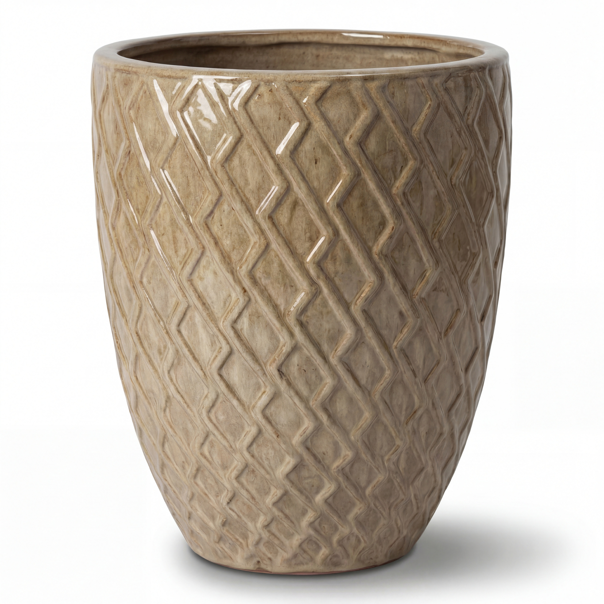 Keramischer Blumentopf ZEUS Pískovaný bronz – Provencelia, handgefertigt, frostbeständig