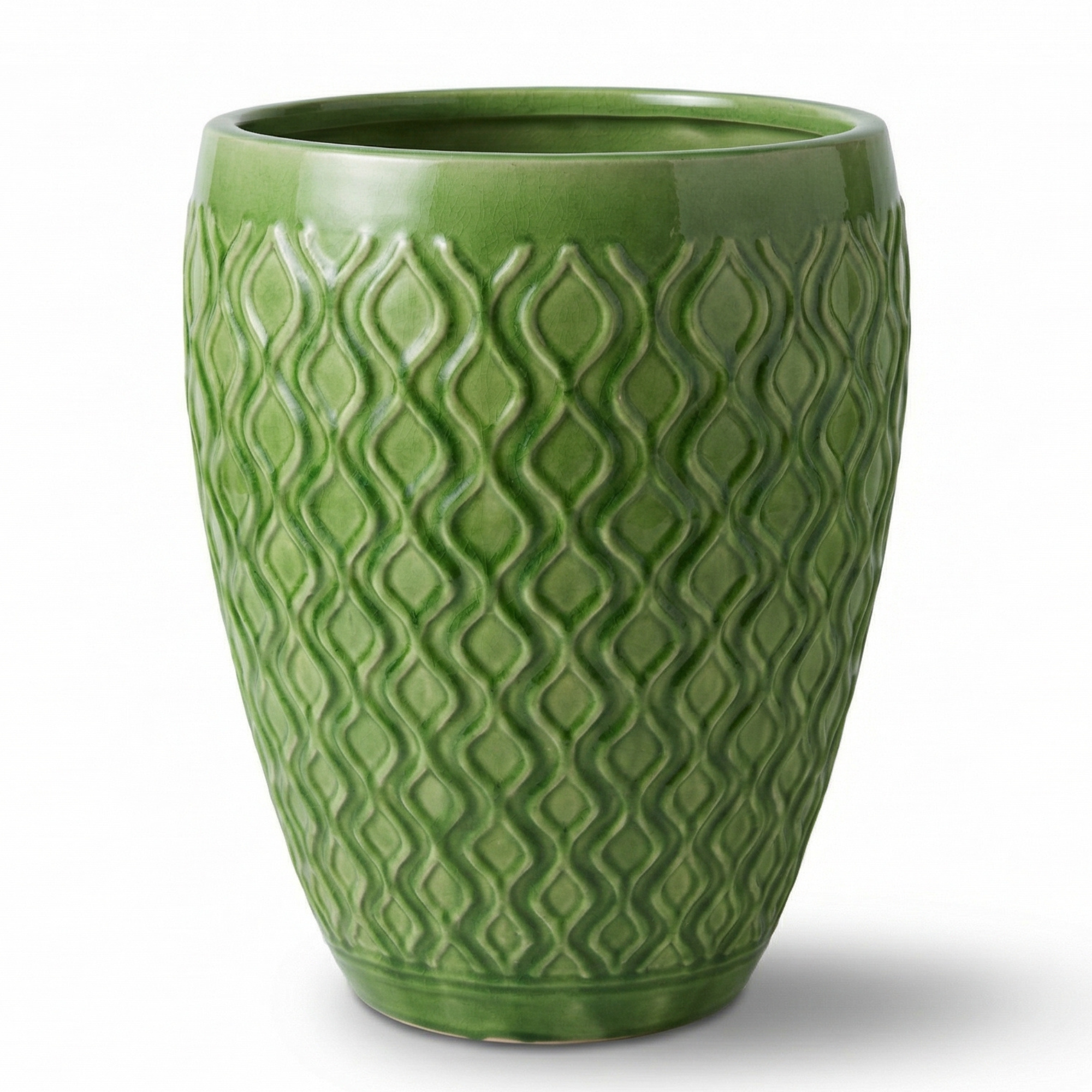 Keramischer Blumentopf PHENIX Grün – Provencelia, handgefertigt, frostbeständig