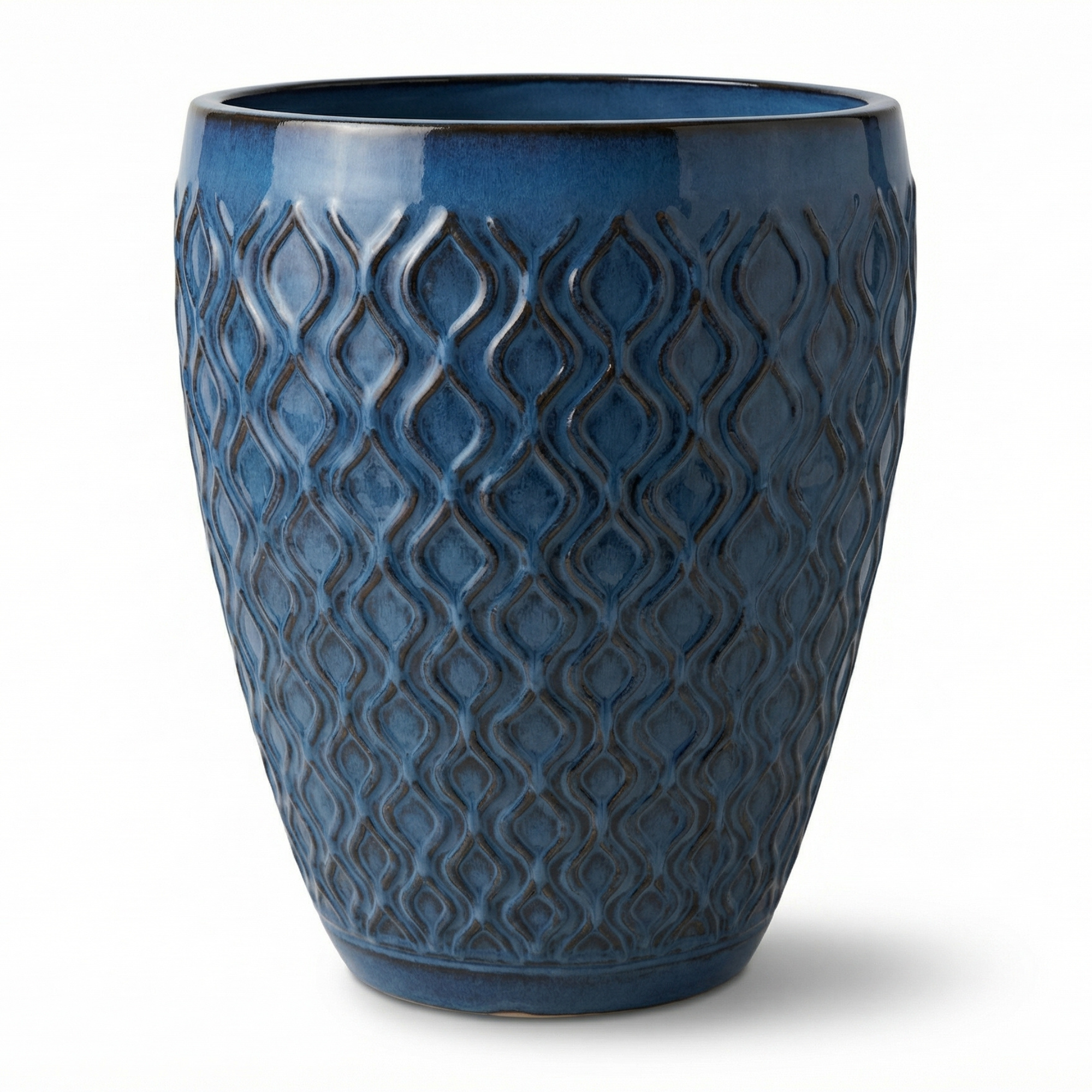 Keramischer Blumentopf PHENIX Antikenblau – Provencelia, handgefertigt, frostbeständig