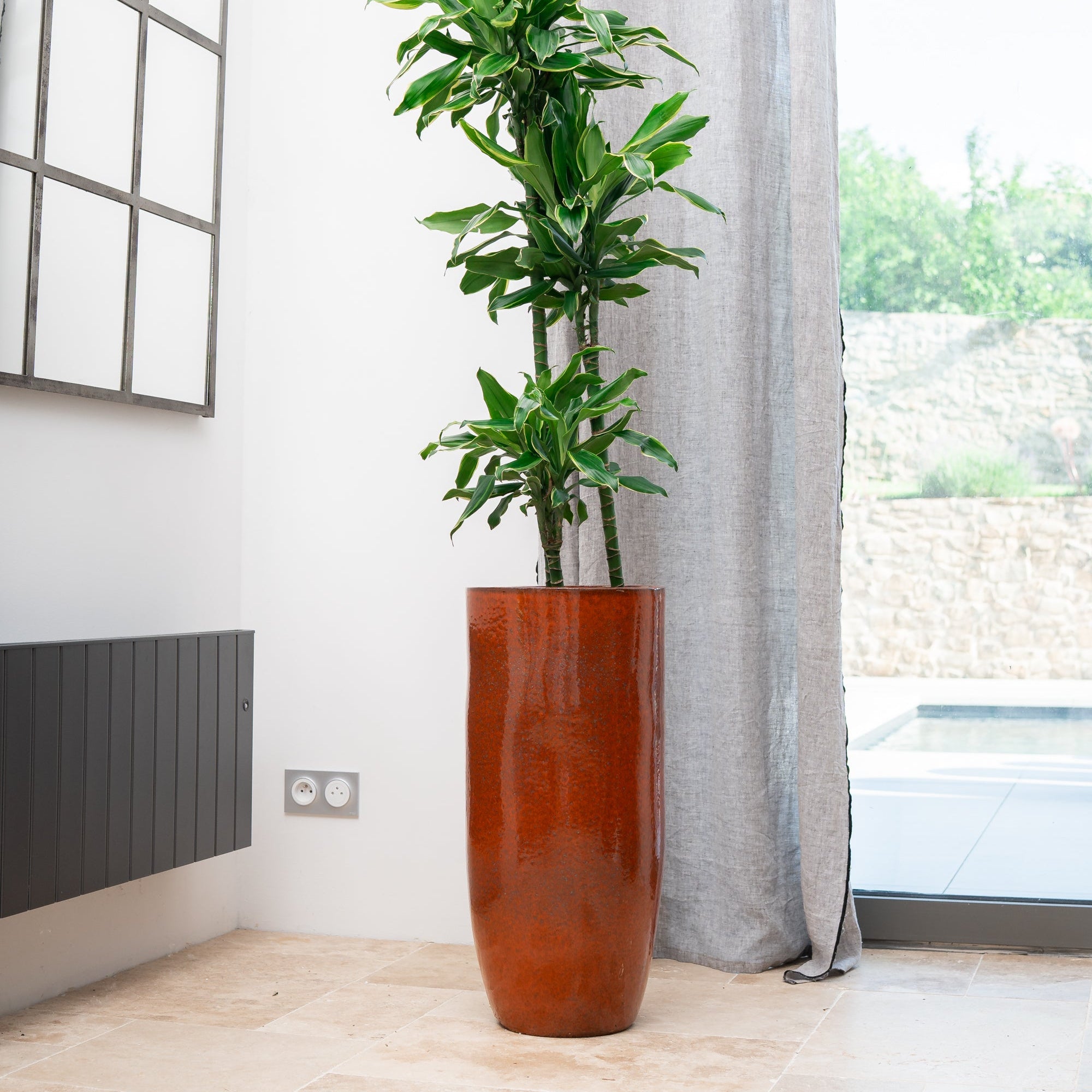 Keramik-Blumentopf ATHENA - Herbstorange