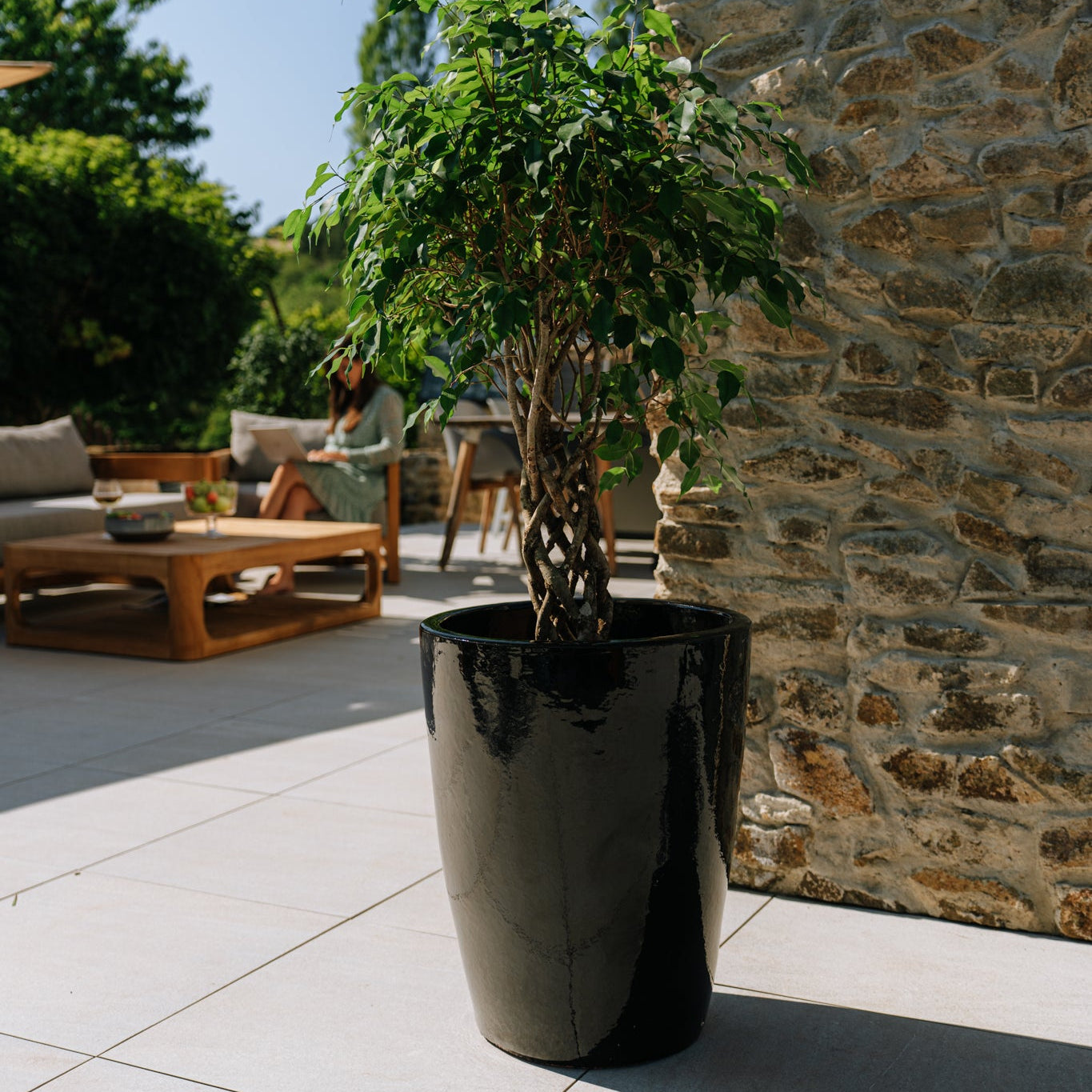 Keramicky květináč Mazarin - Černá