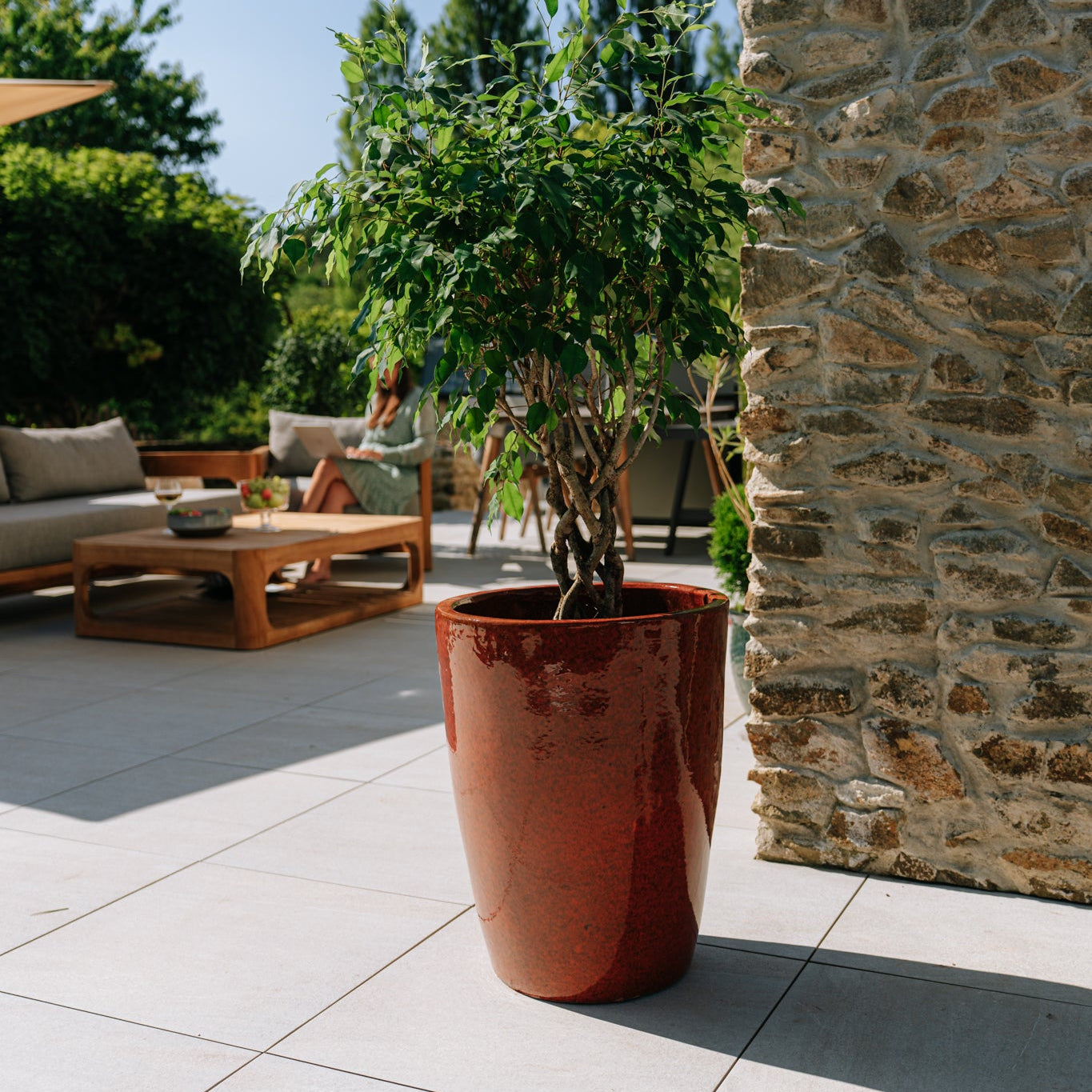 Keramik-Blumentopf MAZARIN - Tropisches Orange