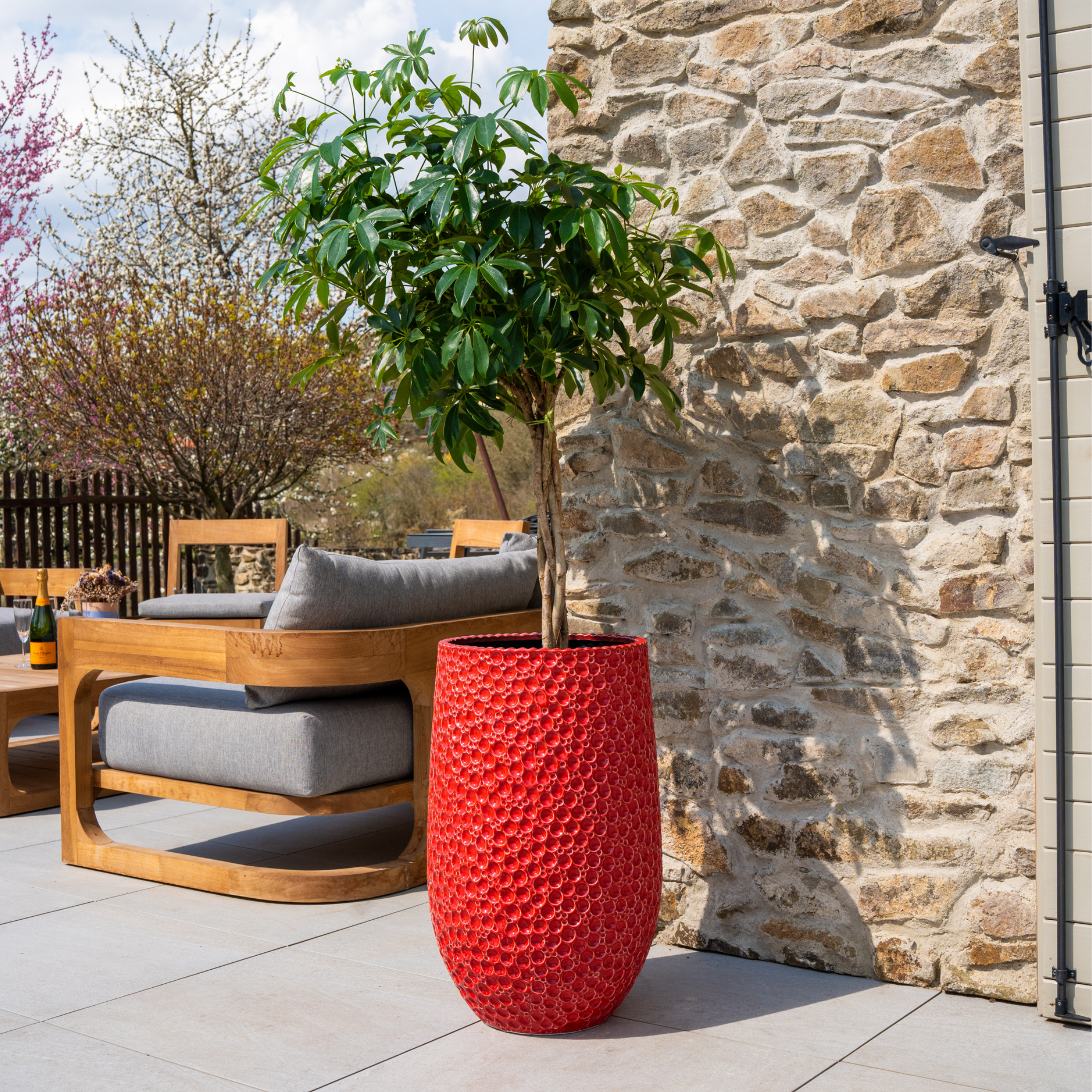 Keramický květináč Paris - Červený