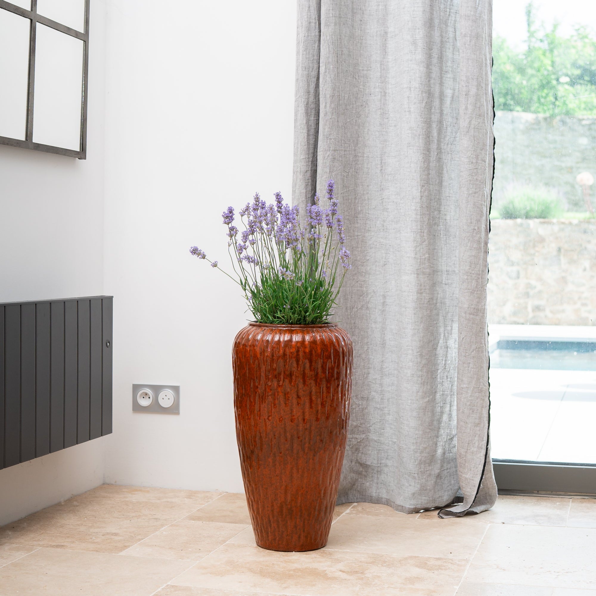 Blumentopf POMPADOUR Tropická oranžová – handgefertigte Keramik, XXL bis 68 cm