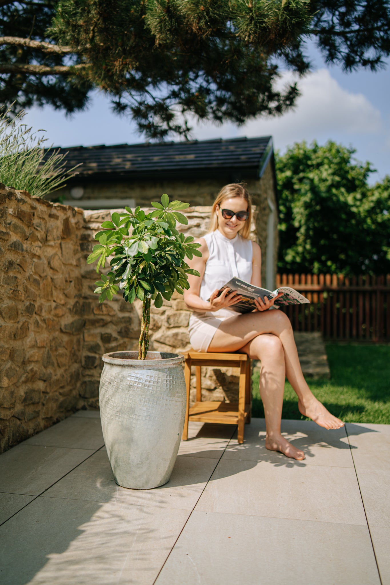 Keramik-Blumentopf POSEIDON - Perle