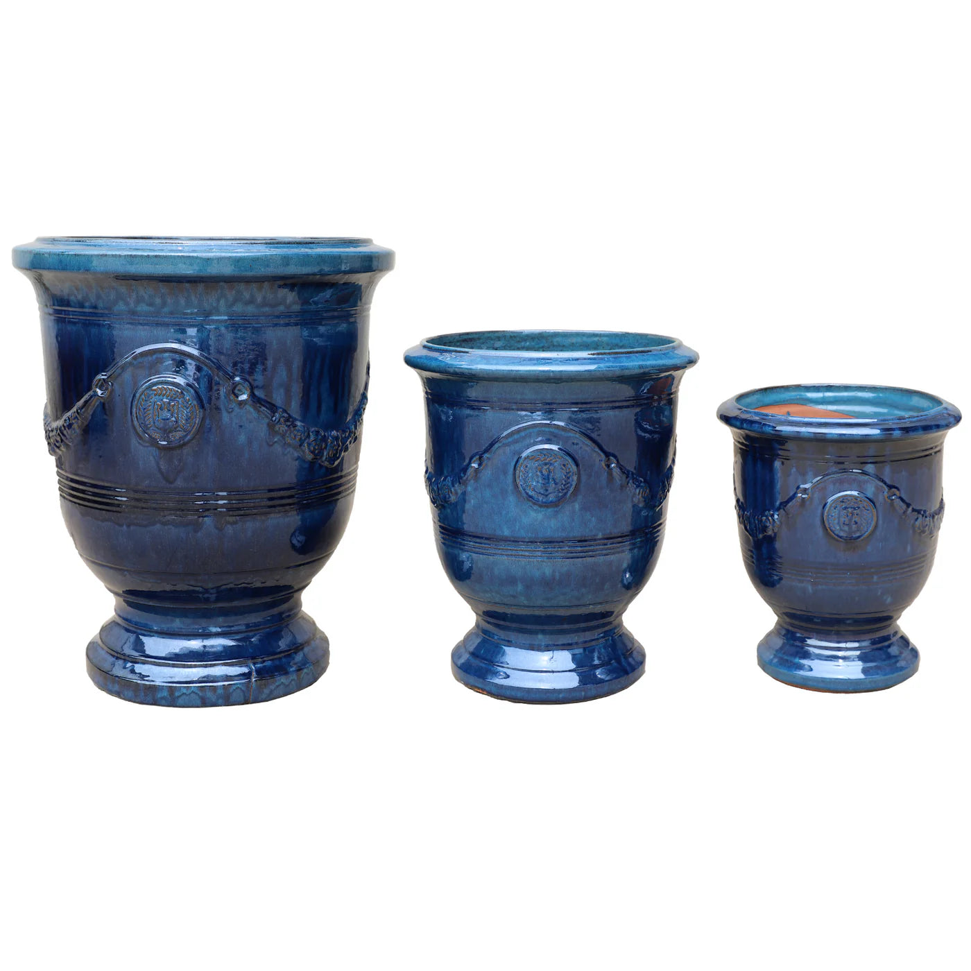Keramik-Blumentopf RICHELIEU - Azurblau