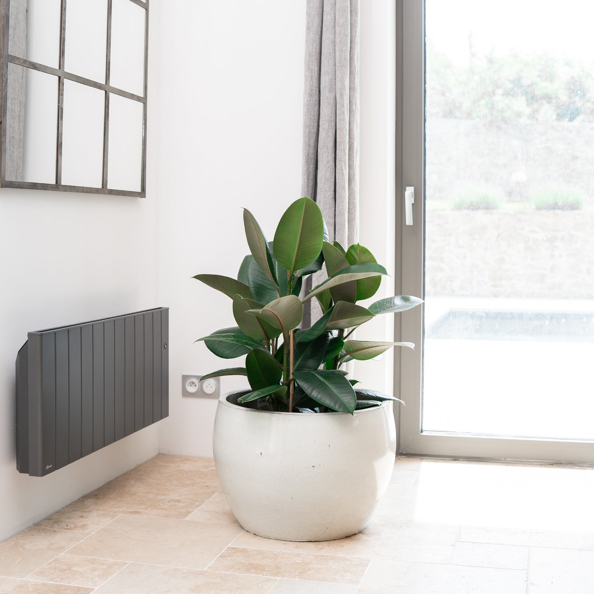 Keramik-Blumentopf ROMULUS - Cremefarben