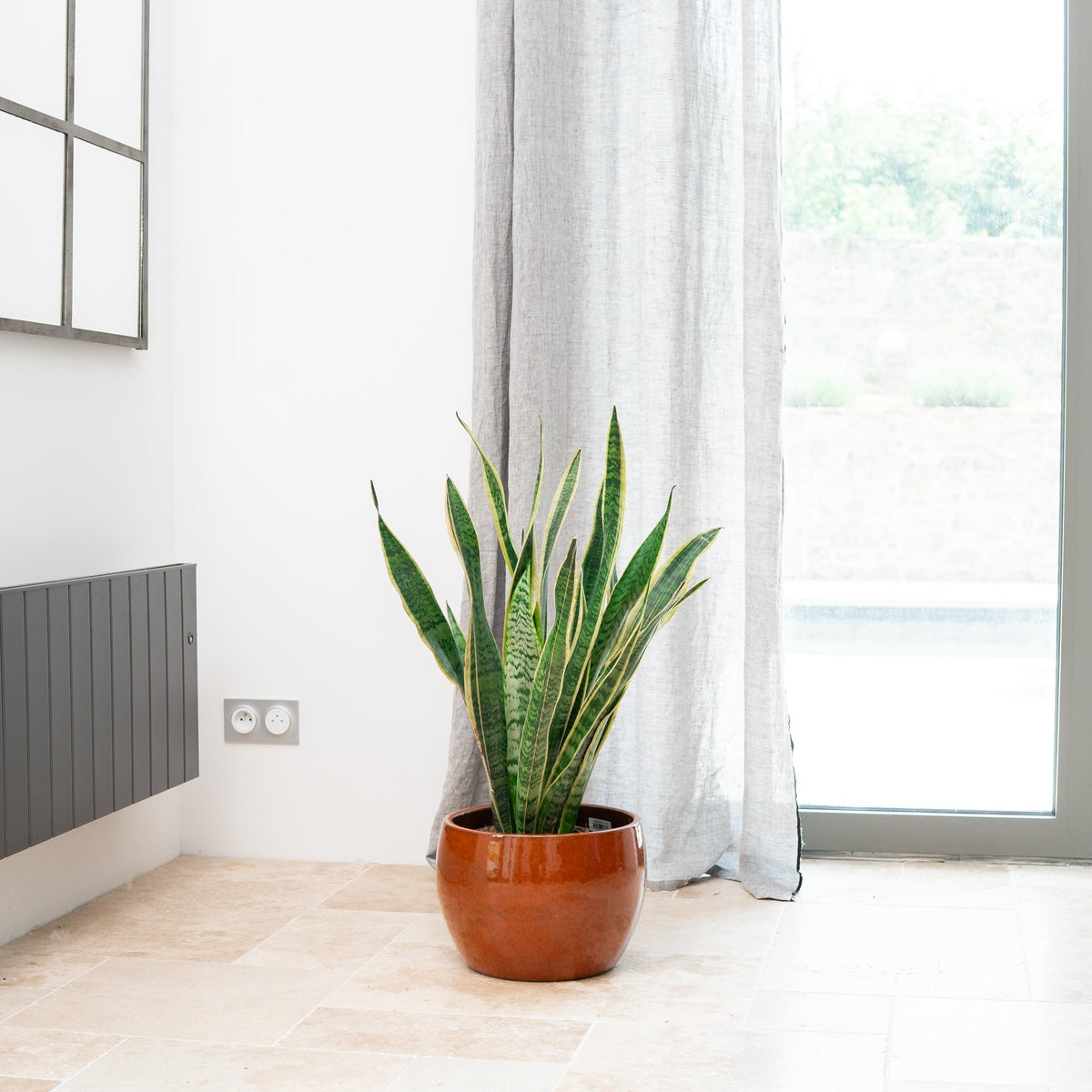 Blumentopf ROMULUS Tropická oranžová – handgefertigte Keramik, XXL bis 68 cm