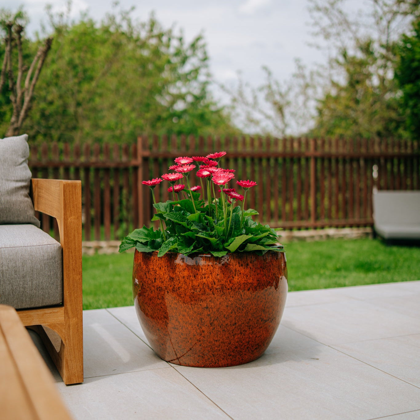 Keramik-Blumentopf ROMULUS - Tropisches Orange