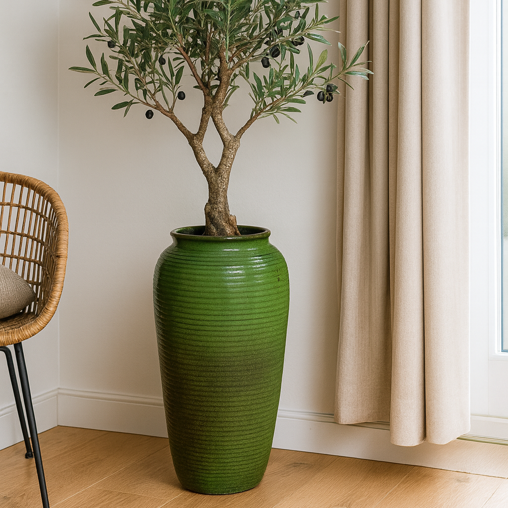 Keramik-Blumentopf ARCHIMEDE - Tropengrün