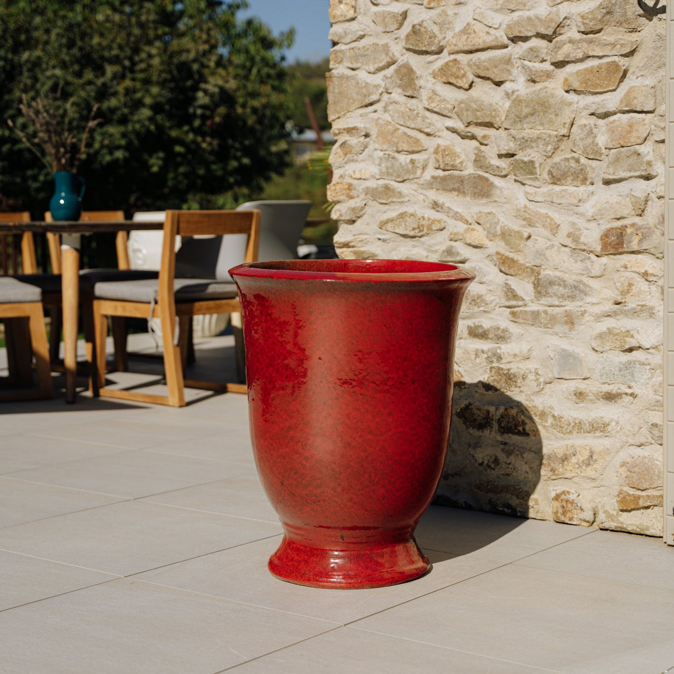 Keramický květináč Arthur - Tropická červená - Provencelia.cz