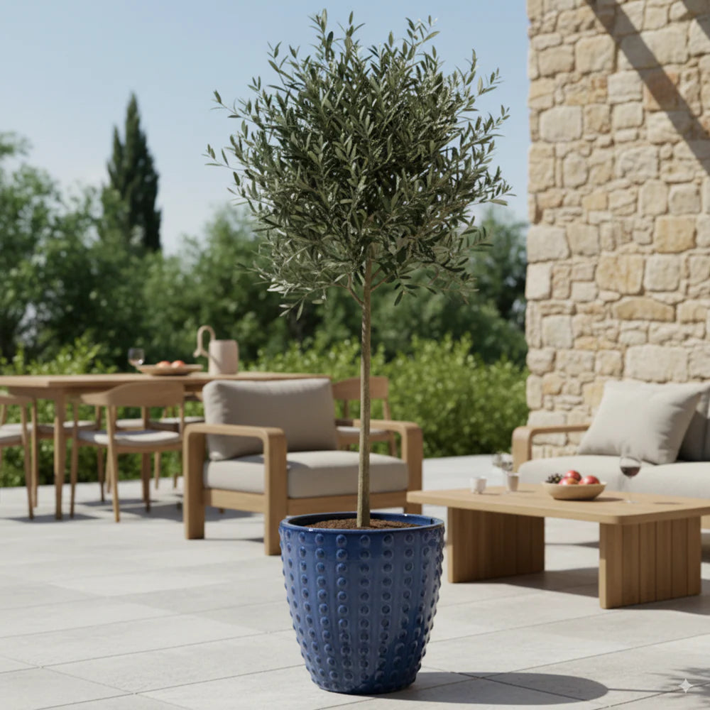 Keramik-Blumentopf ATTILA - Antikblau