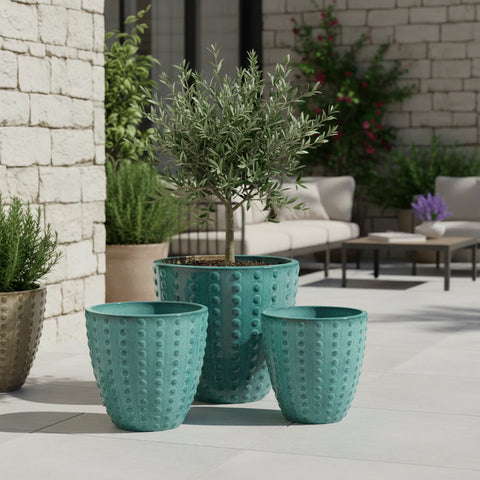 Keramik-Blumentopf ATTILA - Türkis