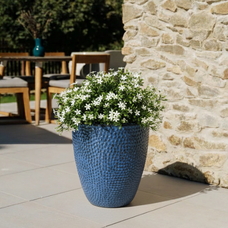 Keramik-Blumentopf CIGALINE - Antikblau