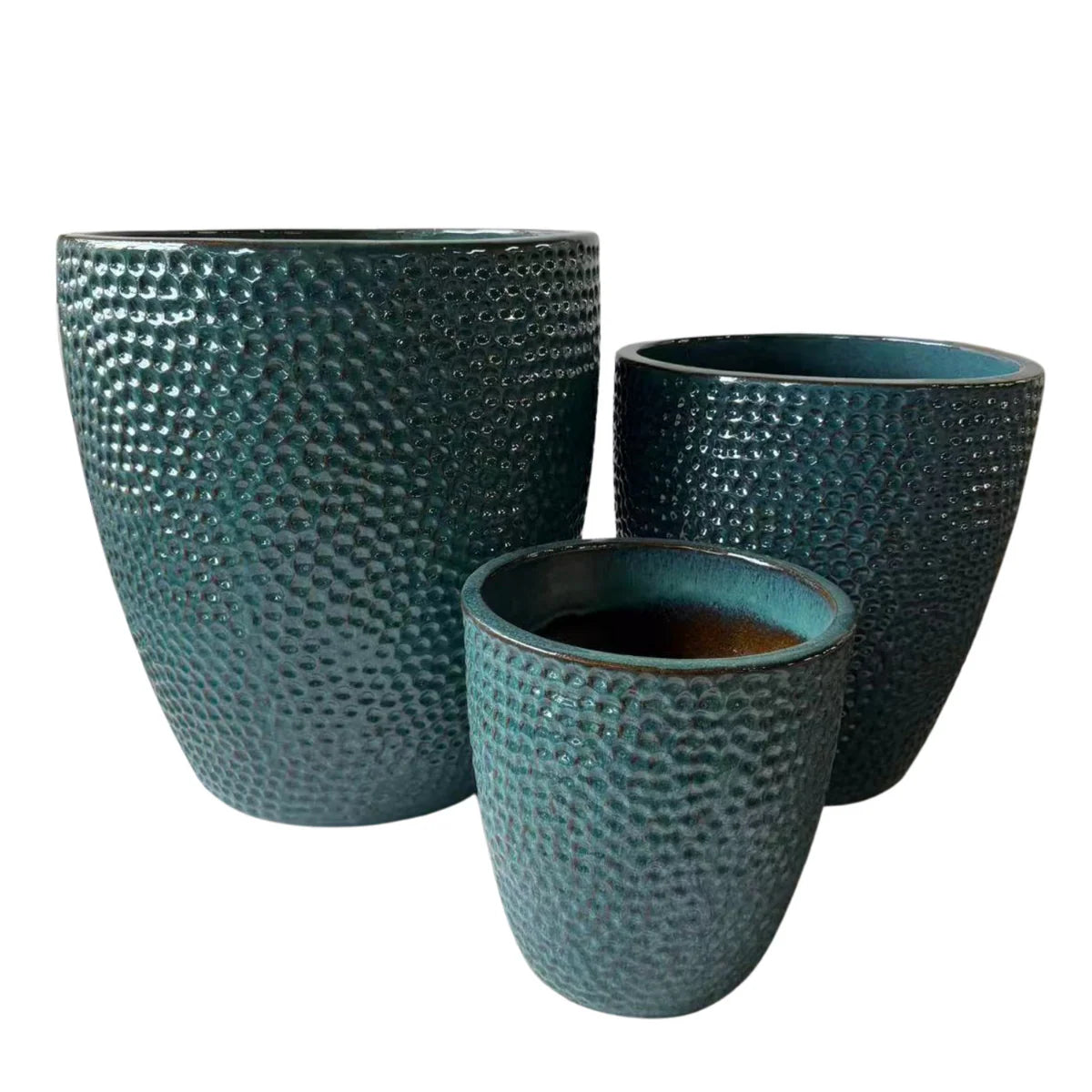 Keramik-Pflanzkübel CIGALINE - Petrolblau