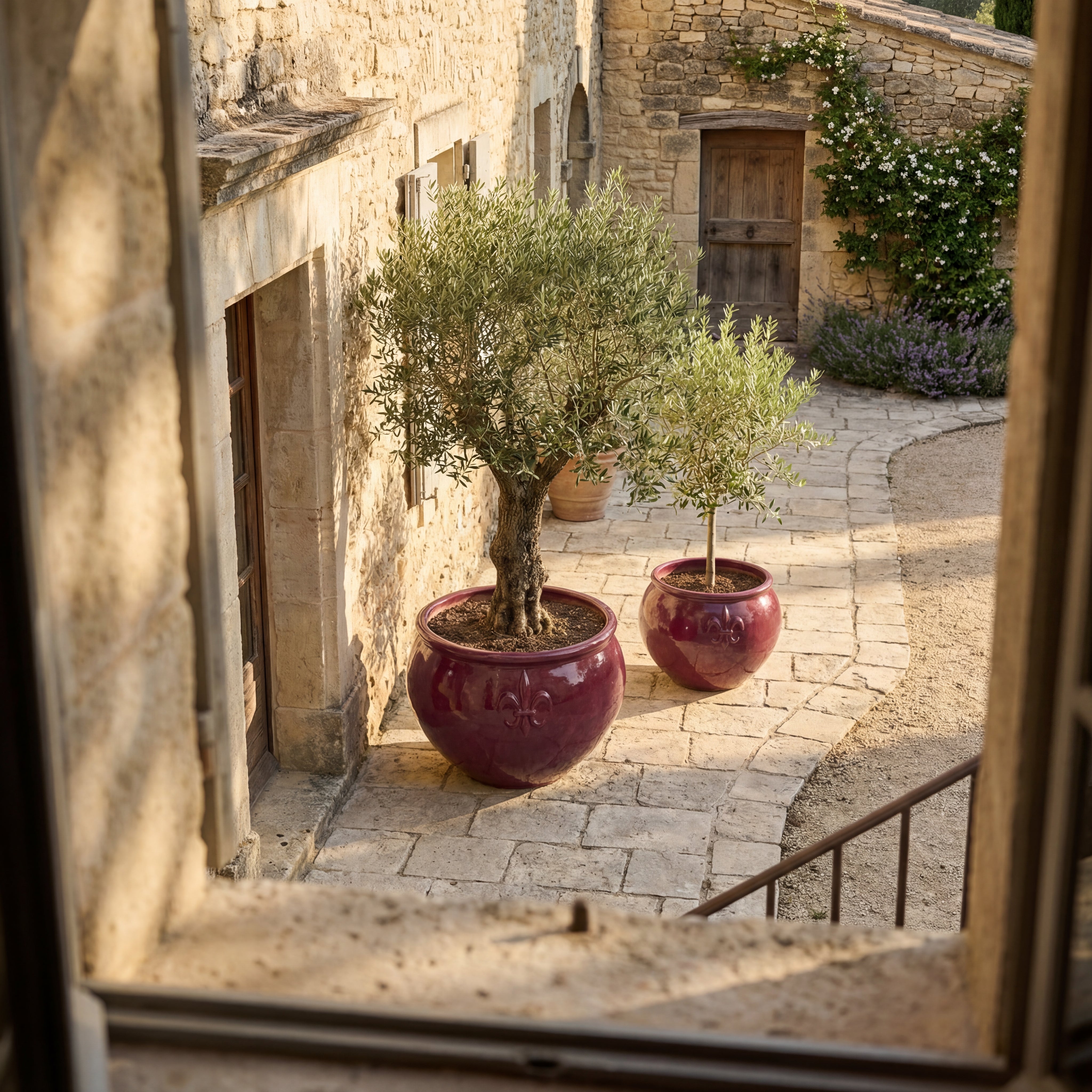 CLOVIS keramický květináč fialová – odolný vůči počasí, pro interiér i exteriér