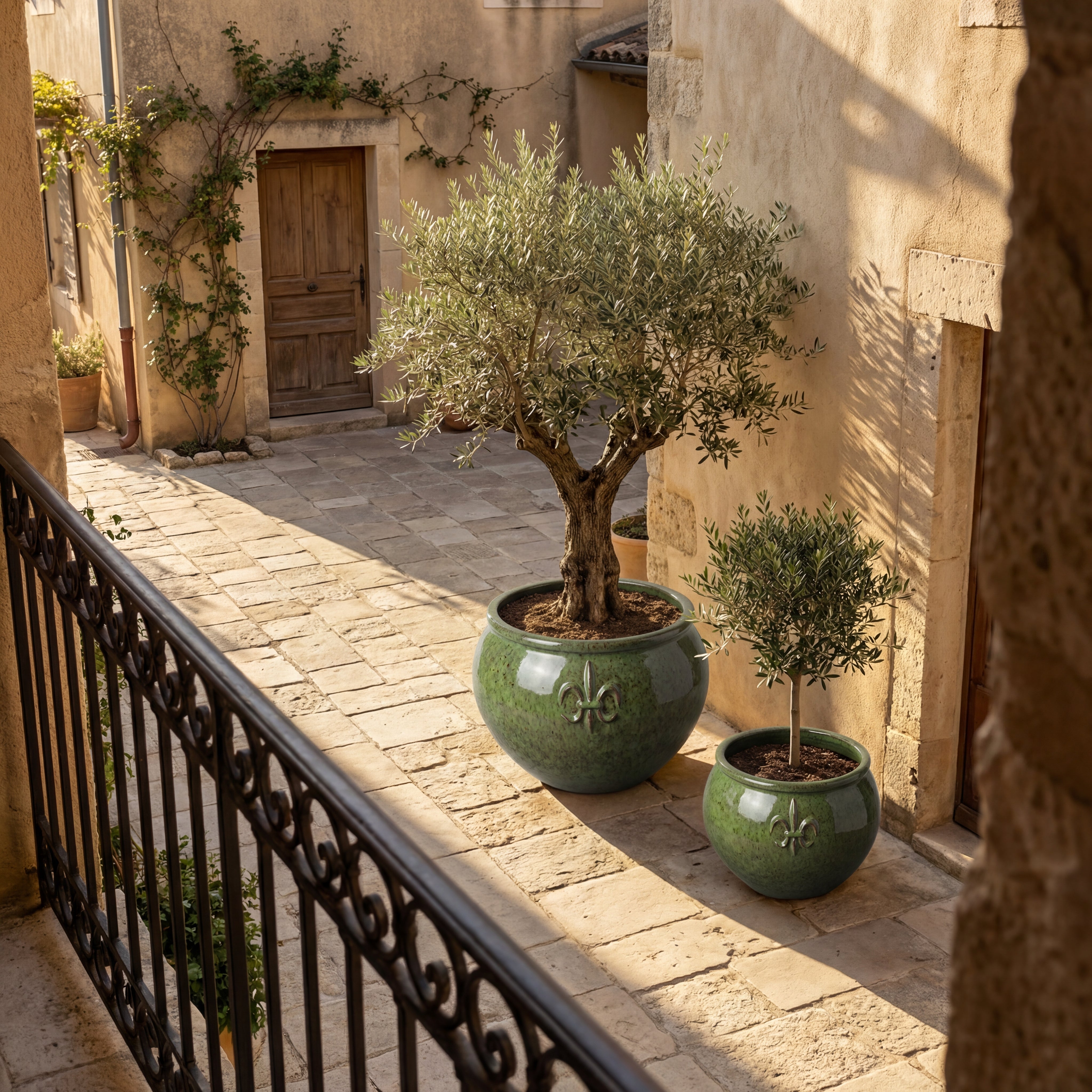 Großer Keramik-Pflanzkübel Clovis - Tropengrün