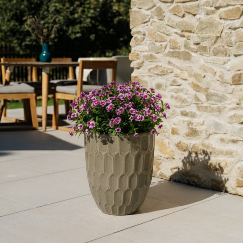 Keramický květináč Daudet Broušený bronz – ručně vyráběný glazovaný květináč z terakoty