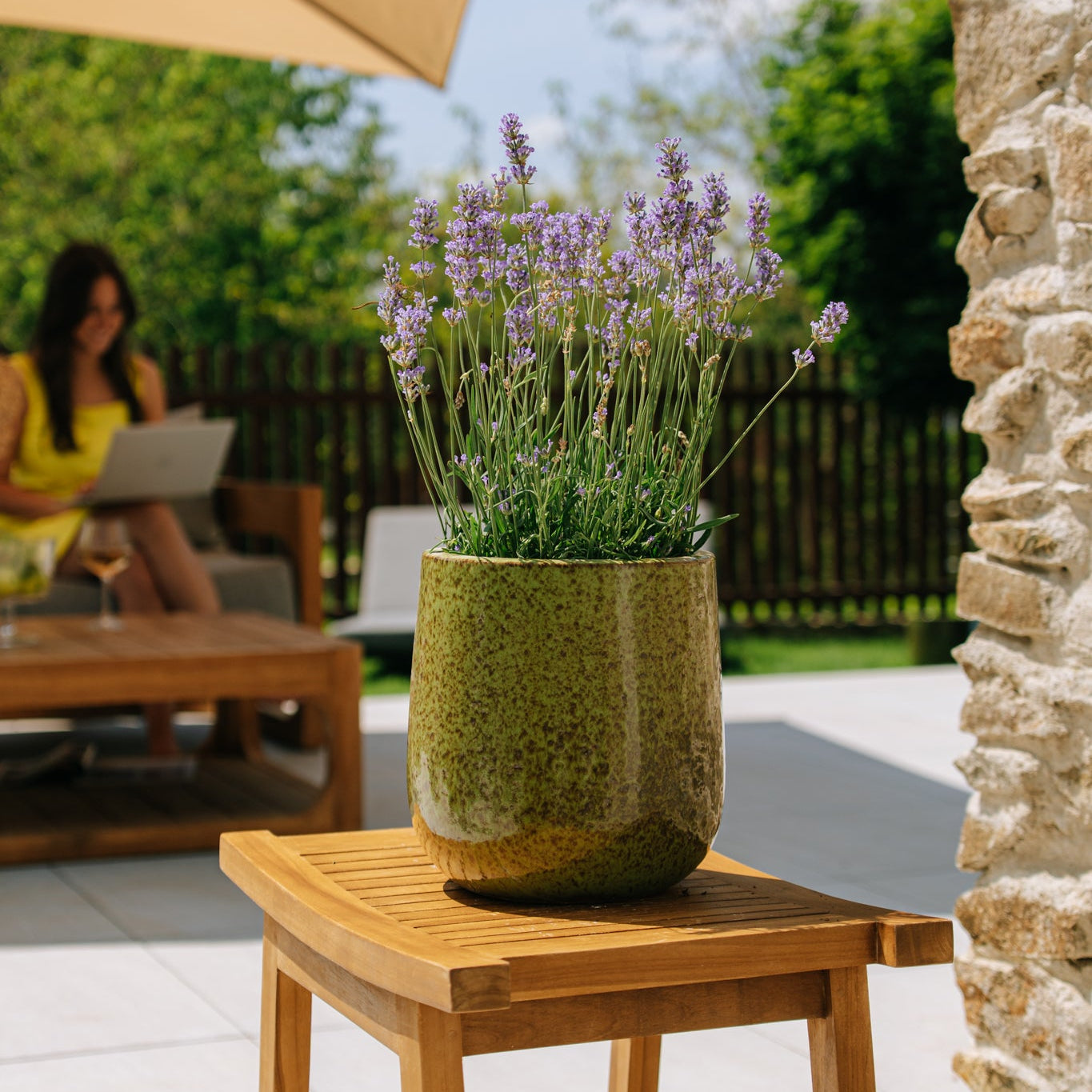 Keramik-Blumentopf DIANE – Herbstgrün