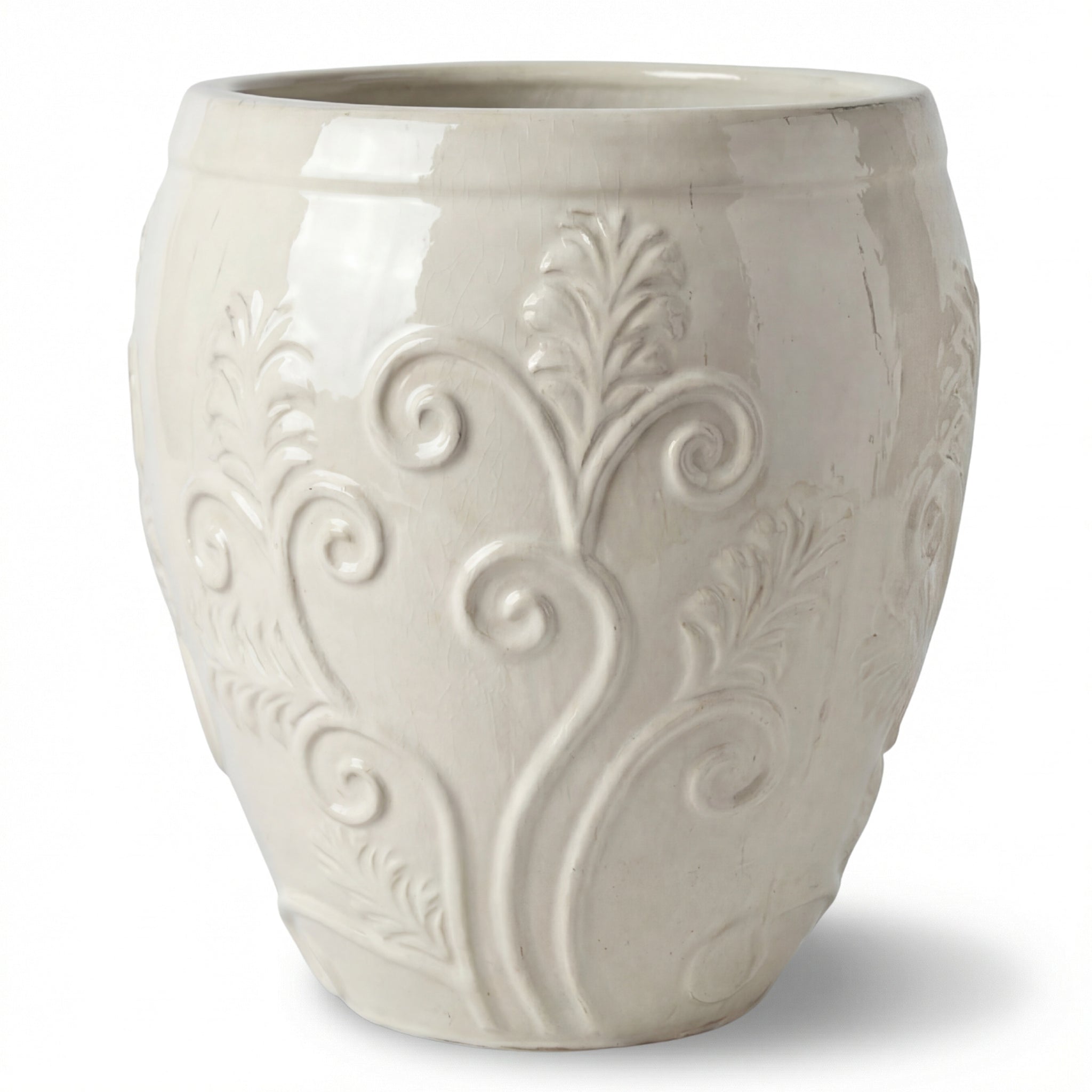 XXL Keramik-Pflanzkübel GAIA - Cremefarben