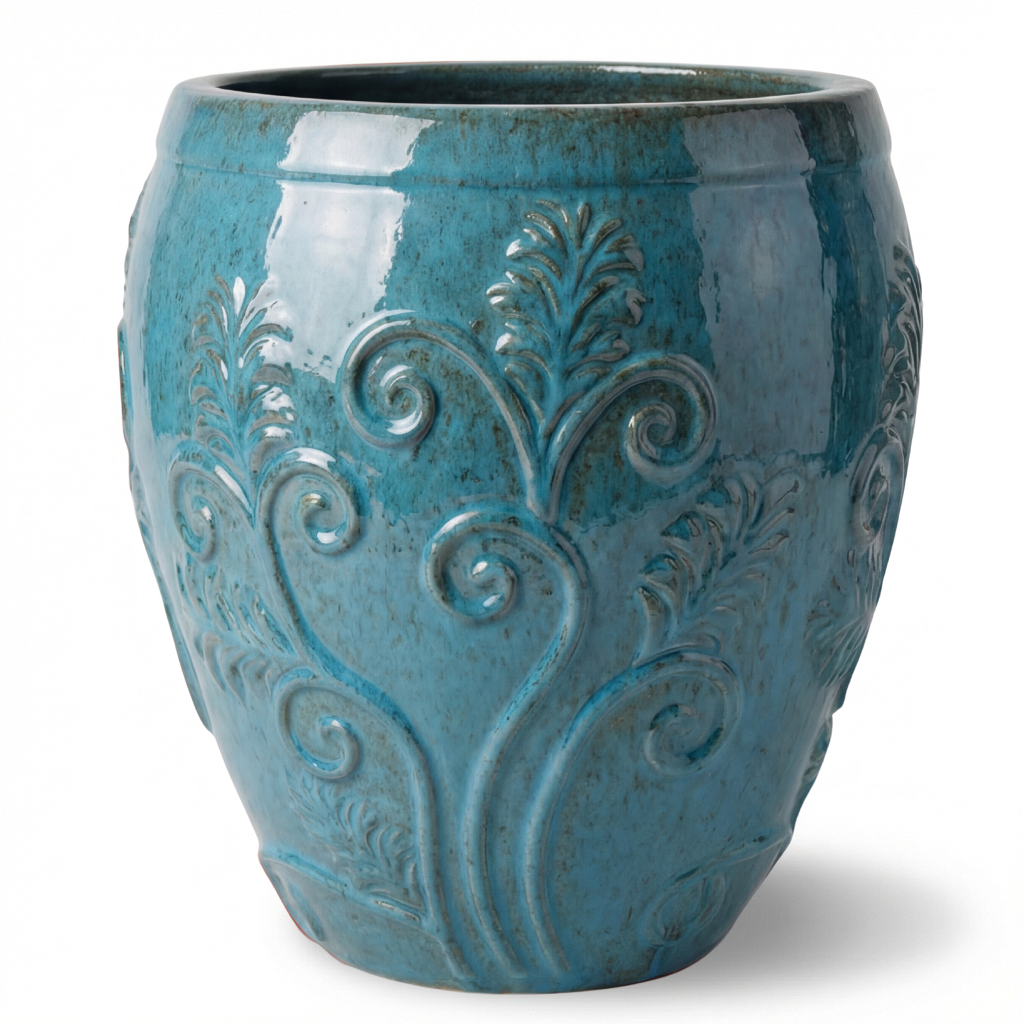 XXL Keramik-Pflanzkübel GAIA - Stahlblau