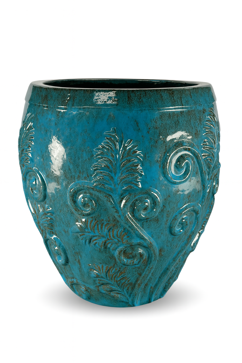 XXL Keramik-Blumentopf GAIA - Stahlblau