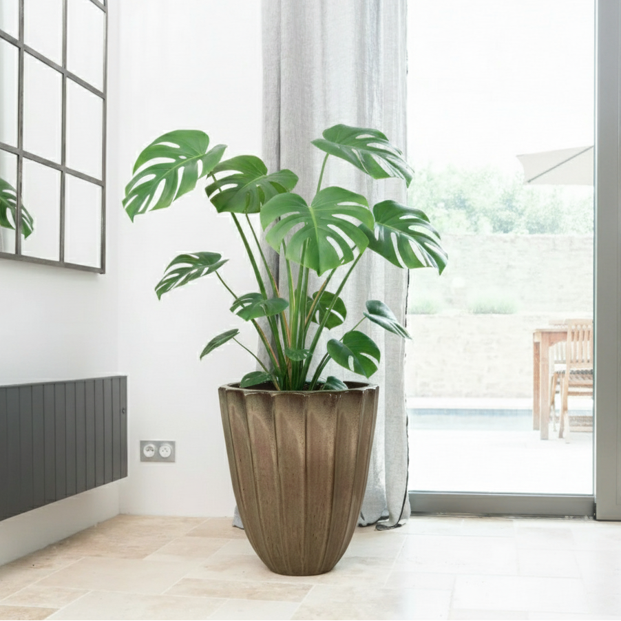 Keramik-Blumentopf HUGO - Sandfarben