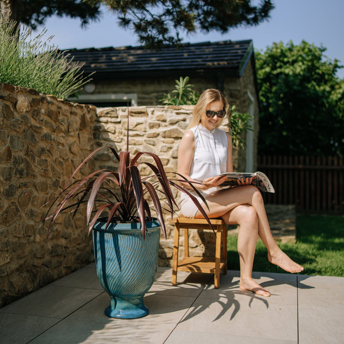Keramiktopf MORGANE Ocelově modrý – Provence-Stil, robust und elegant