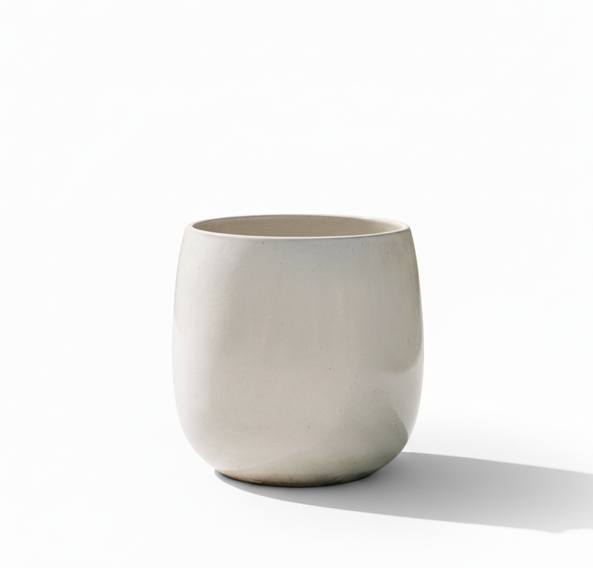 Keramik-Blumentopf SOCRATE - Cremefarben