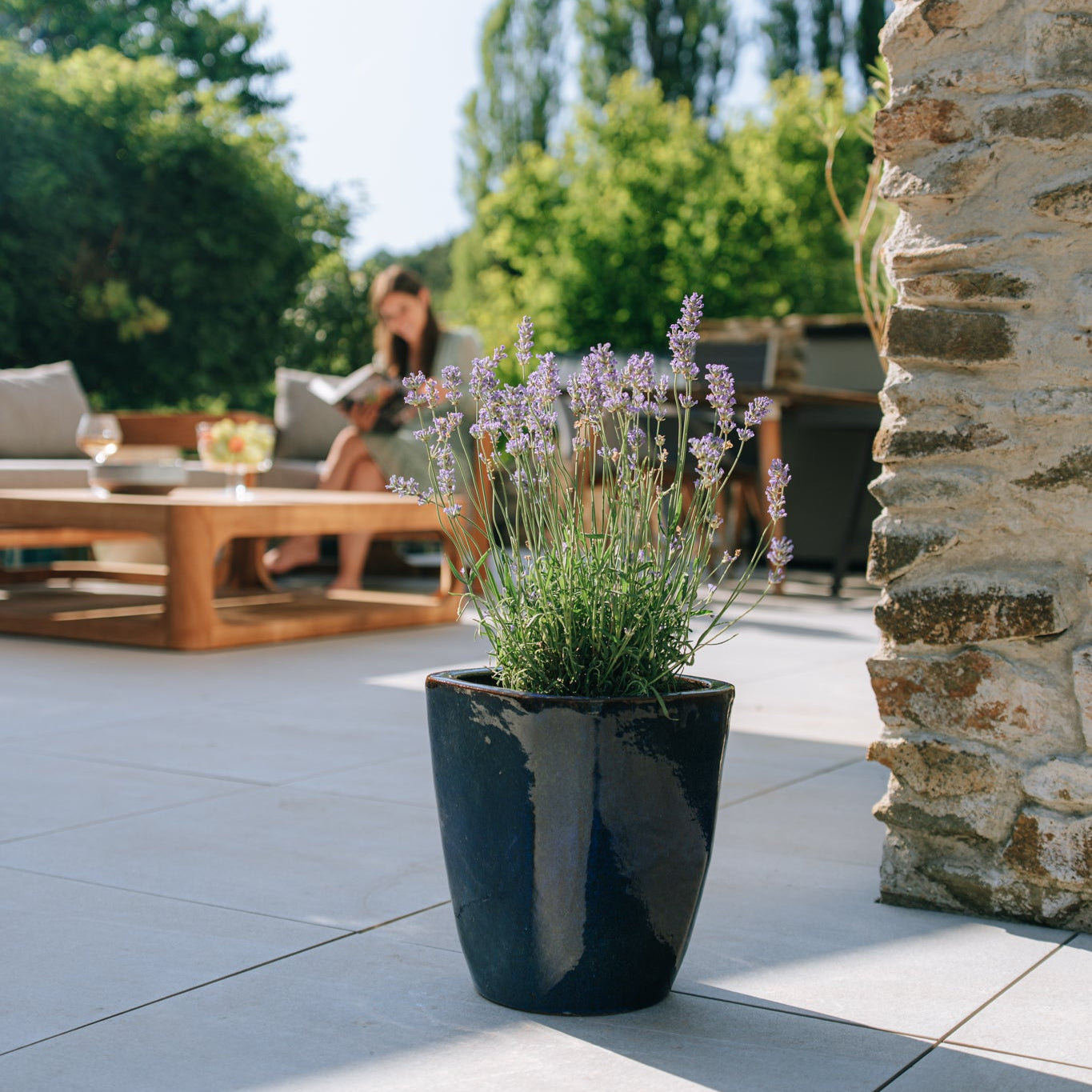 Keramik-Pflanzkübel VAUBAN - Seeblau