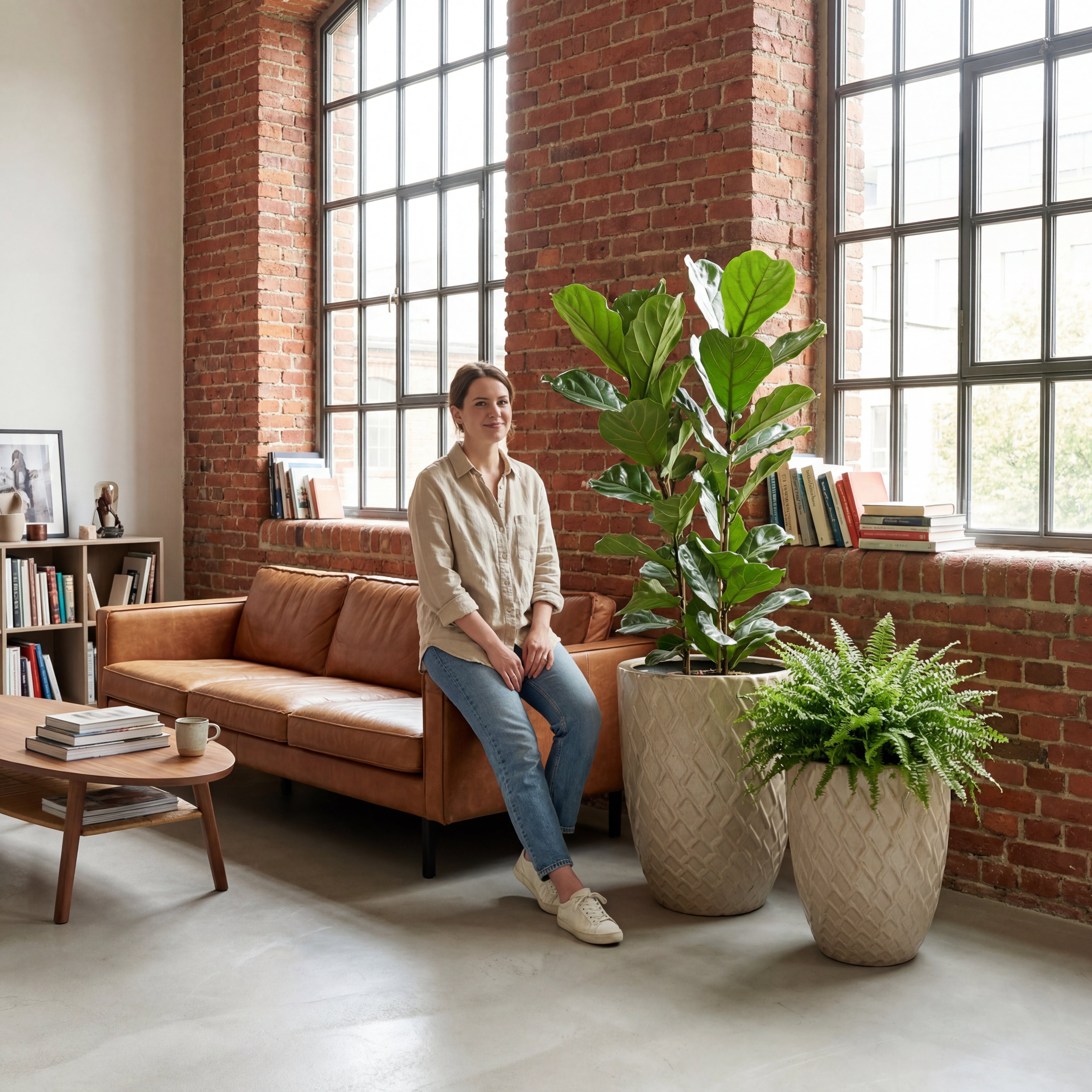 Vzorovaný keramický květináč Zeus 2 - Slonová kost