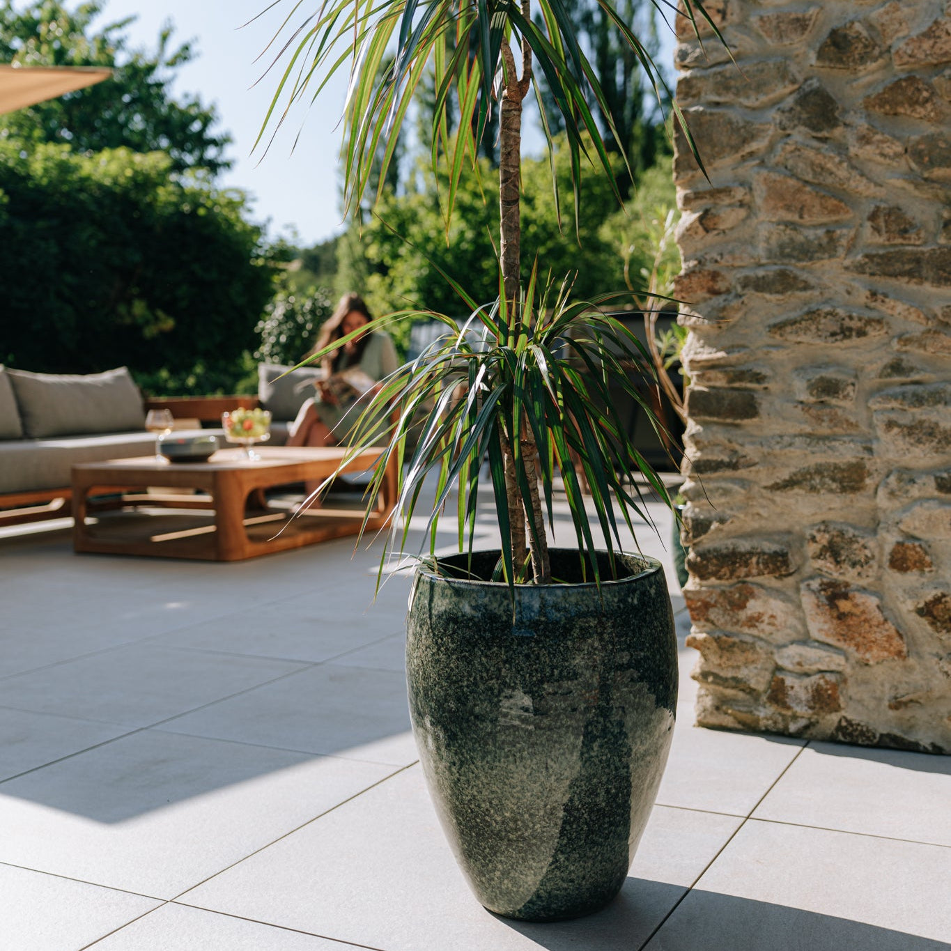 Provencelia POSEIDON2 Eisblau – Premium Keramiktopf, zeitloses Design